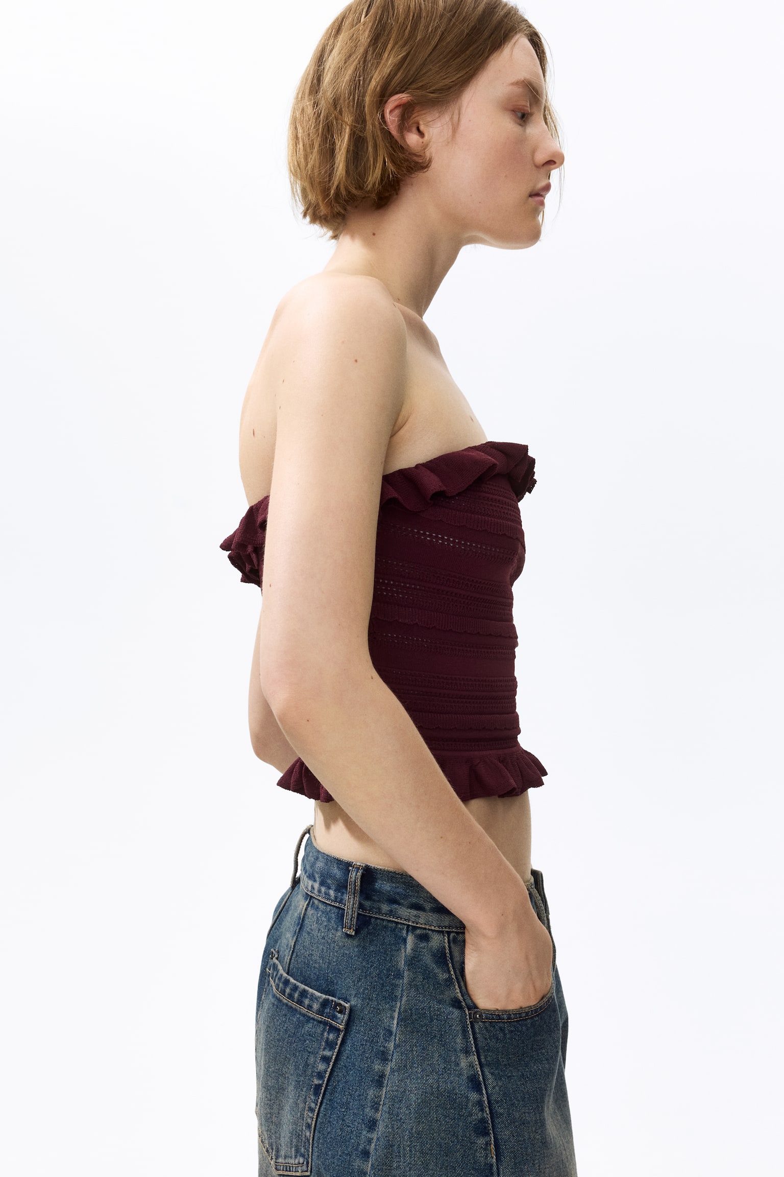 Pointelle-knit bandeau top - 5