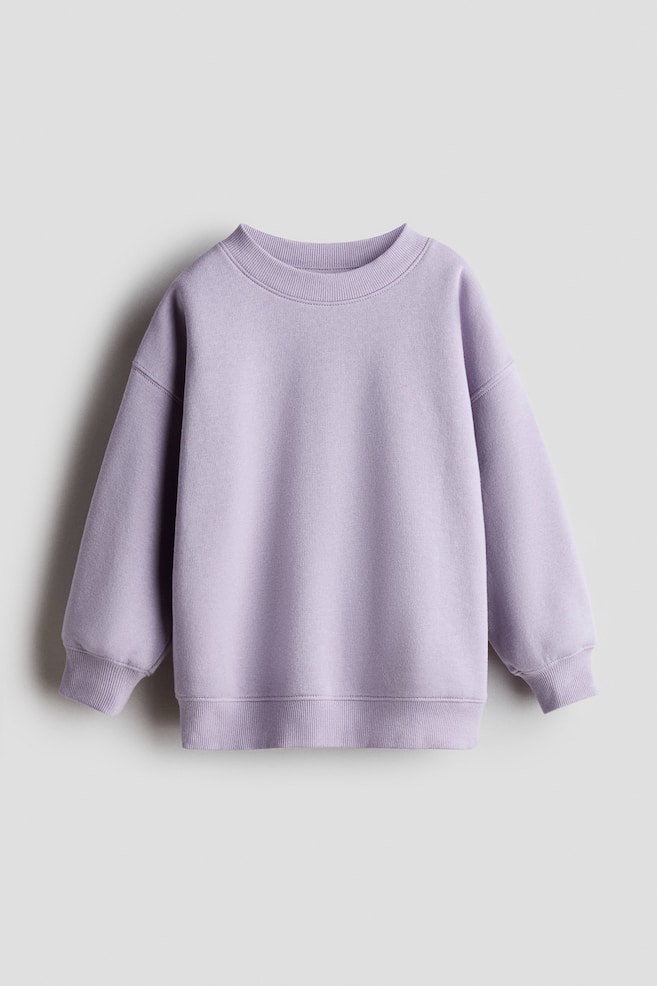 Sudadera oversized con interior en tejido peinado - Lila/Crema/Rosa oscuro/Crema/Lunares - 1
