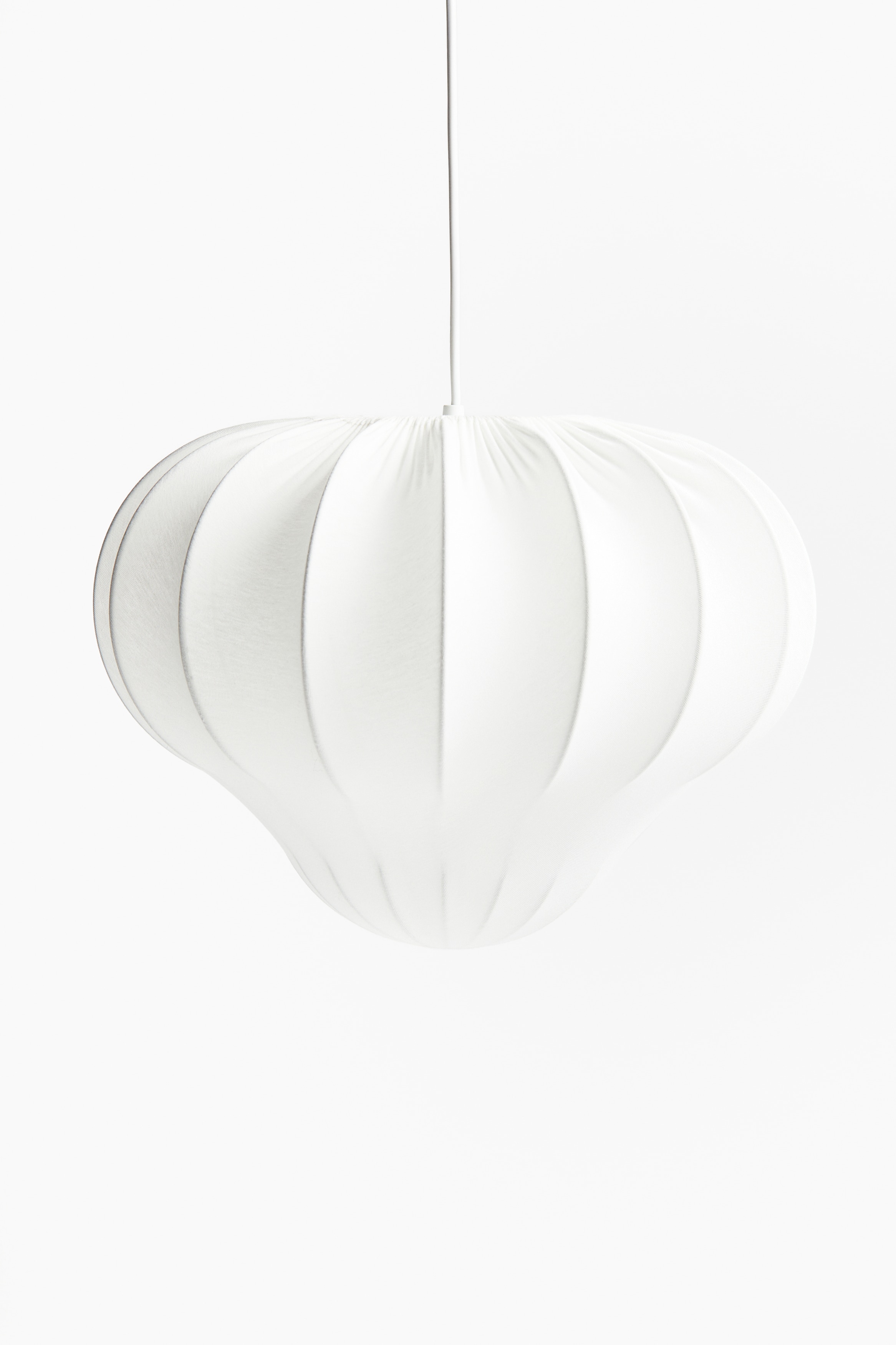 Fabric-Covered Pendant Lamp - White