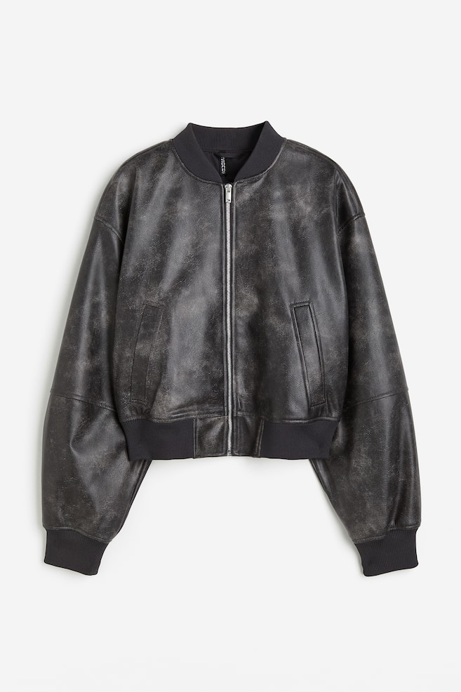 Coated bomber jacket - Dark grey/Washed - 2