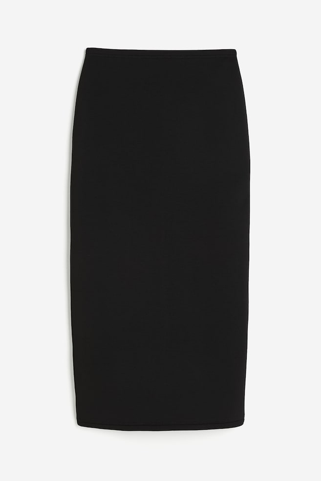 Scuba pencil skirt - Black/Light grey marl - 2