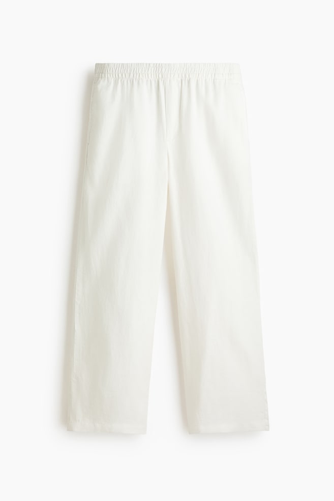 Loose-Fit Linen Pants - Cream/Black/Dusty blue/Light beige - 1
