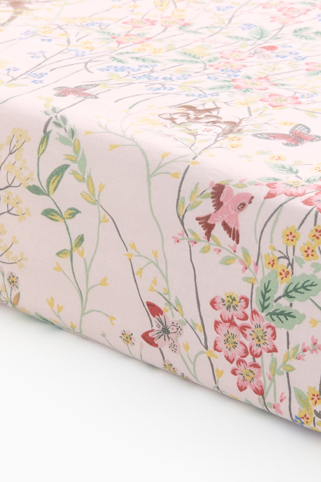 Patterned cotton fitted sheet - Pink/Bambi/Brown/Bambi/White/Bambi/Light blue/Bambi - 1