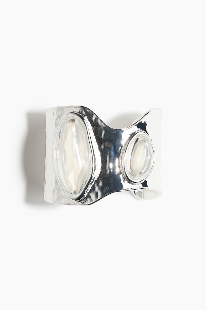 Embellished cuff bracelet - Silver-coloured - 1