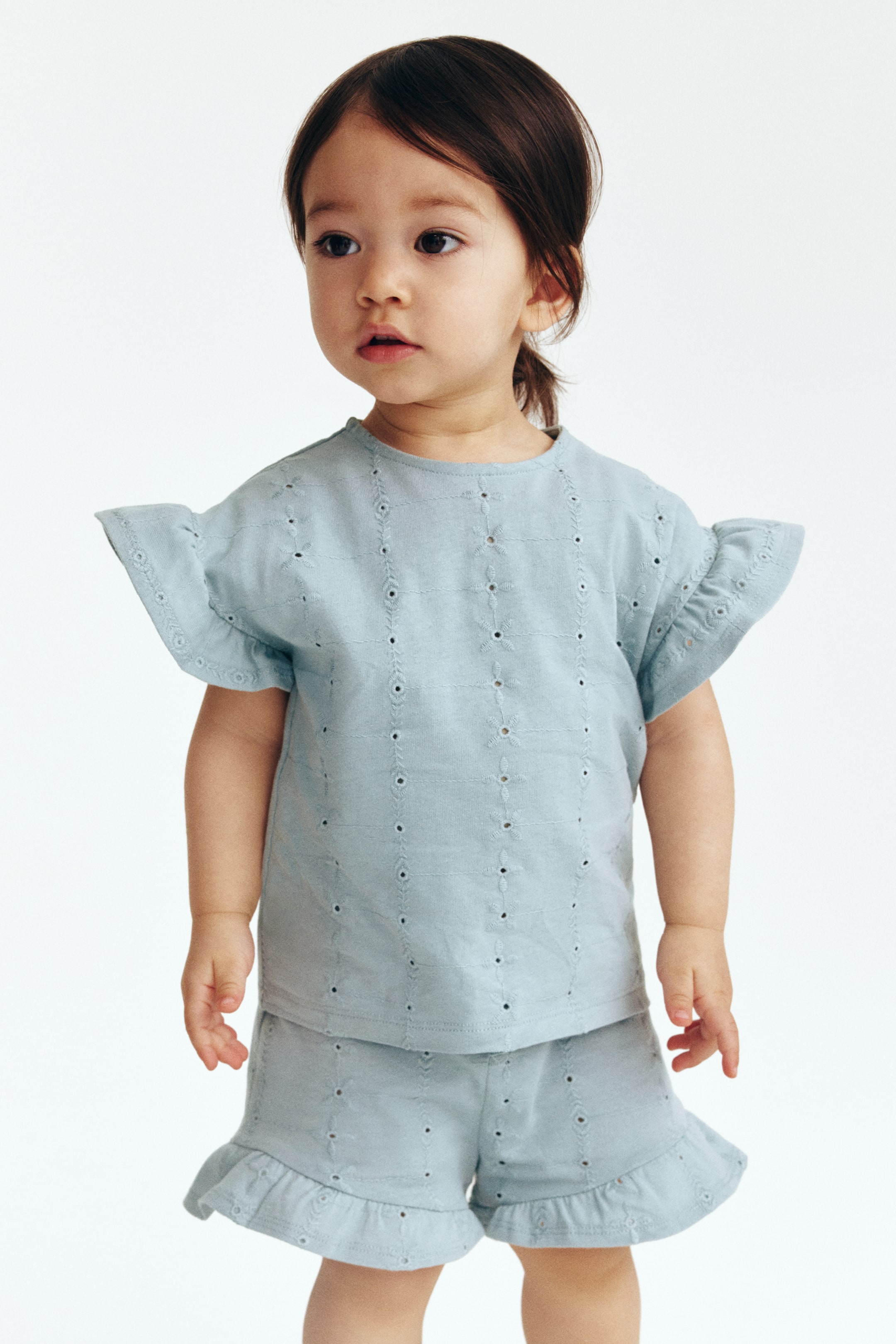 View larger image: Broderie anglaise shorts - Turquoise - Kids | H&M 1