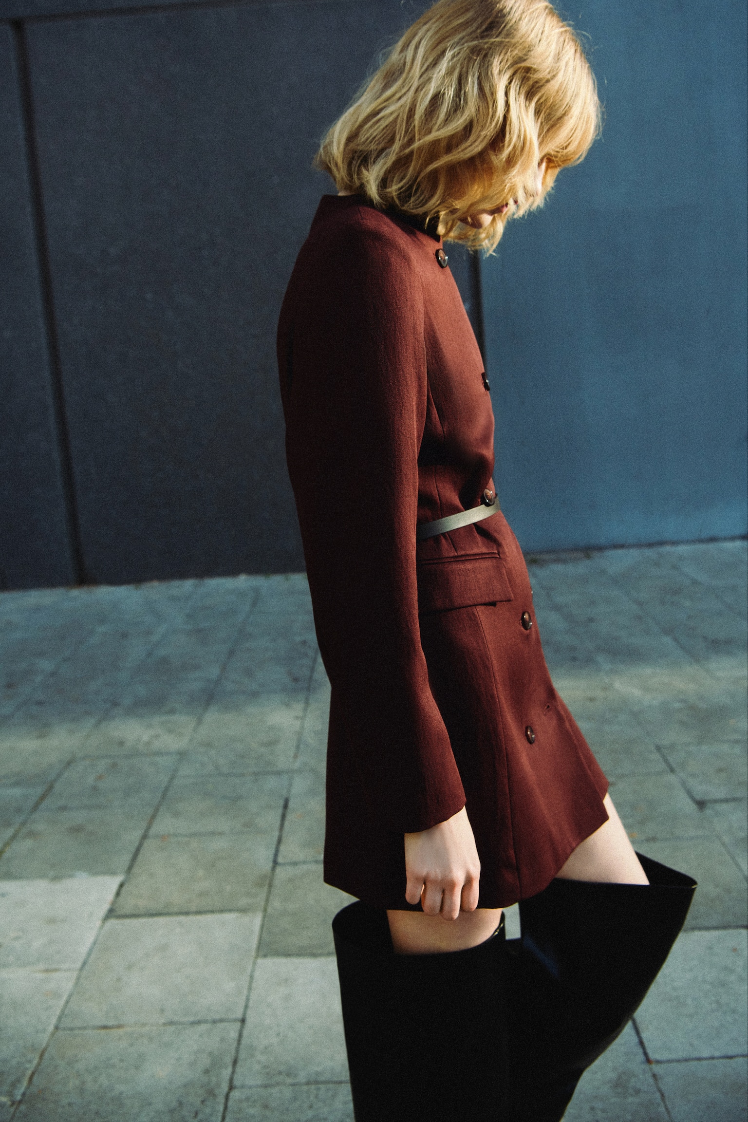 Double-breasted blazer dress - Dark rust brown - 4