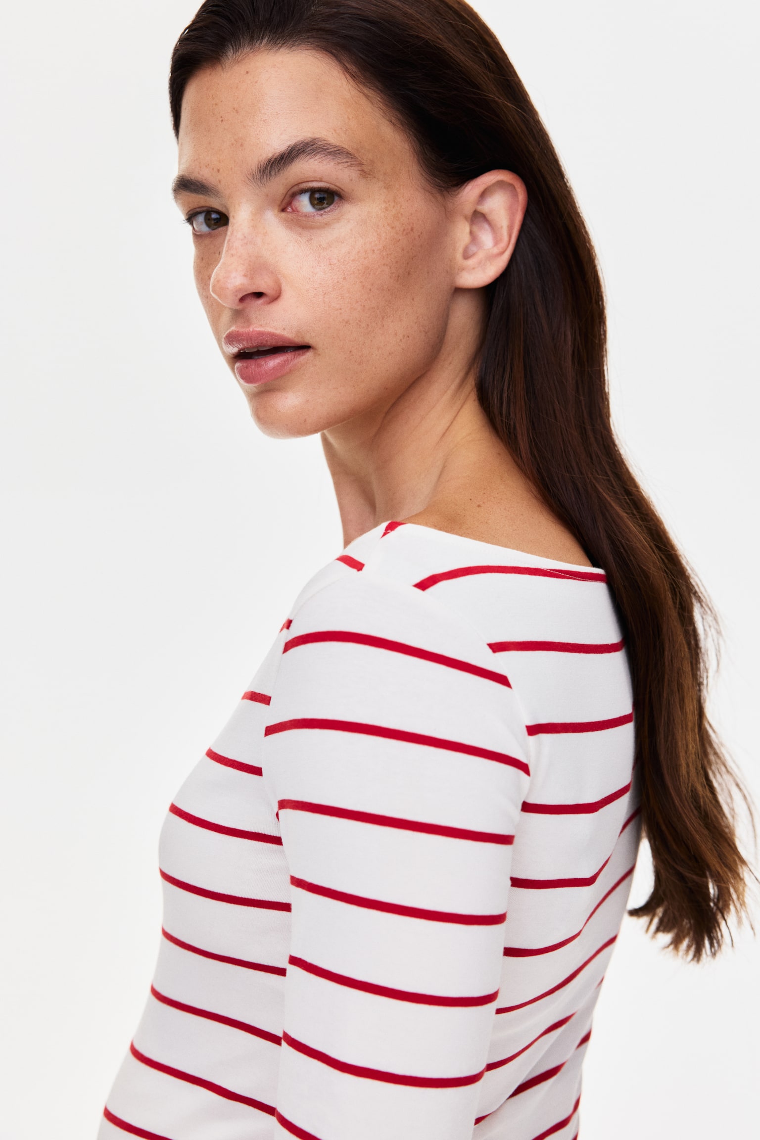 MAMA Majica sa čamac-izrezom - Bela/crvena/pruge/Bela/crna/pruge - 4