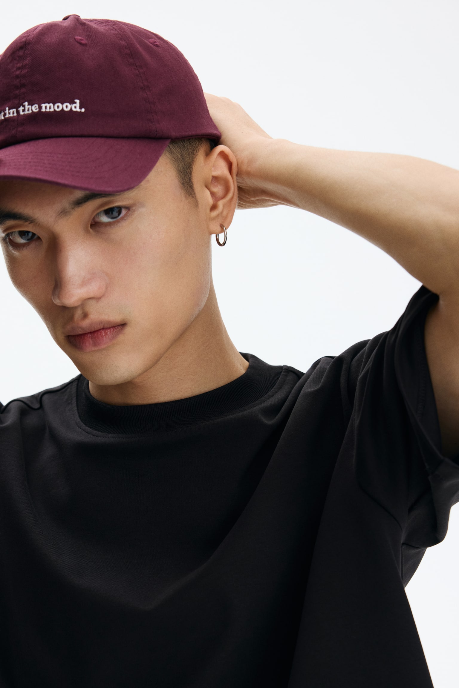 Oversized-Fit T-Shirt - Black/White/Light blue/Dark purple - 3