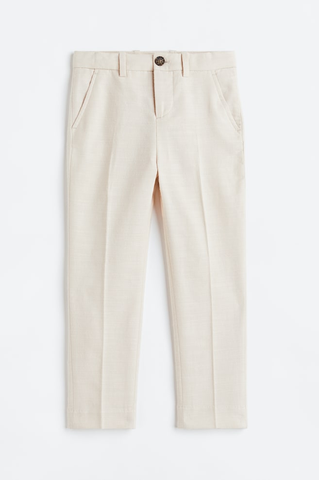 Slim Fit tuxedo trousers - Light beige - 1