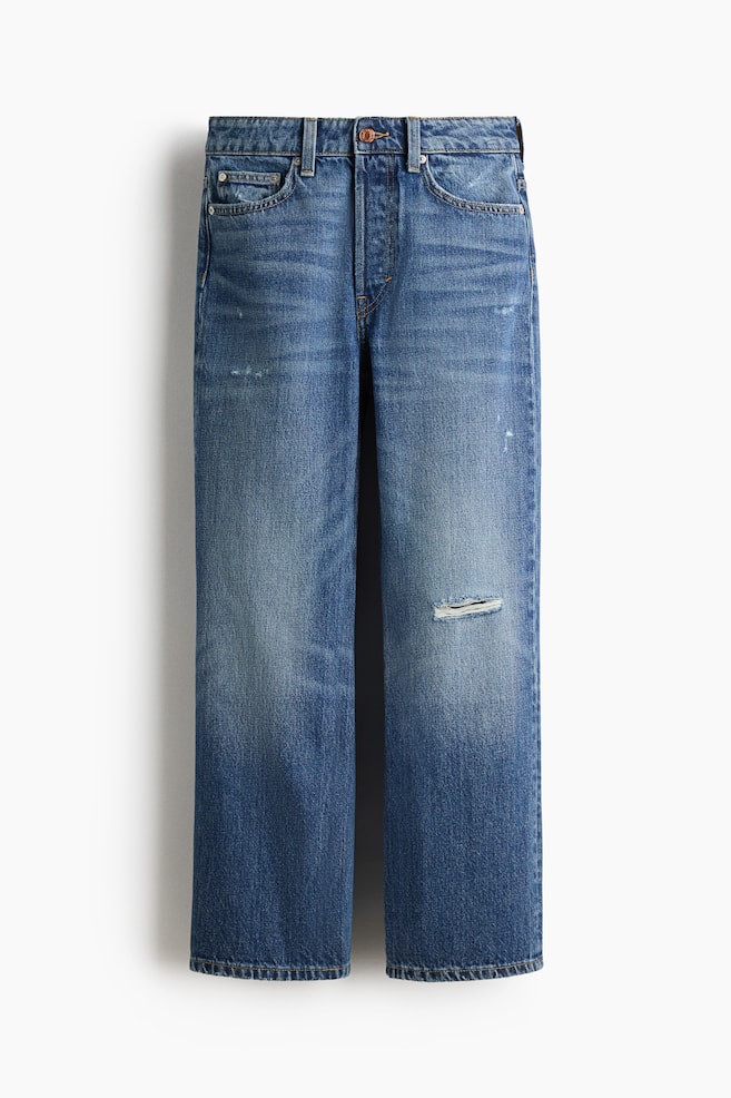 Straight High Waist Ankle Jeans - Denim blue/Denim blue/Denim blue/Washed black/Beige/Light denim blue/White - 1