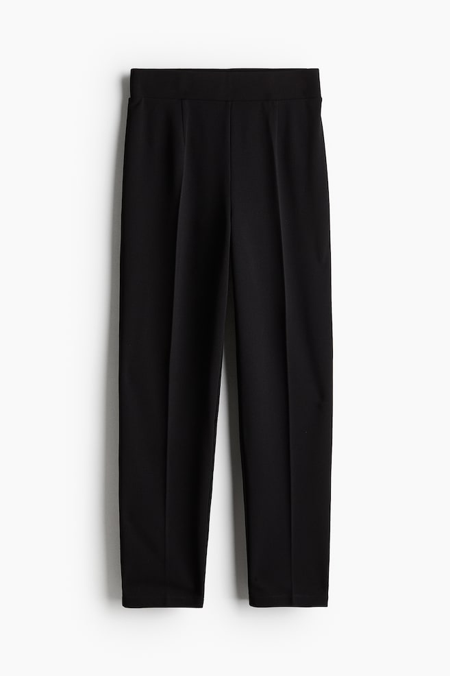 Tapered jersey trousers - Black - 1