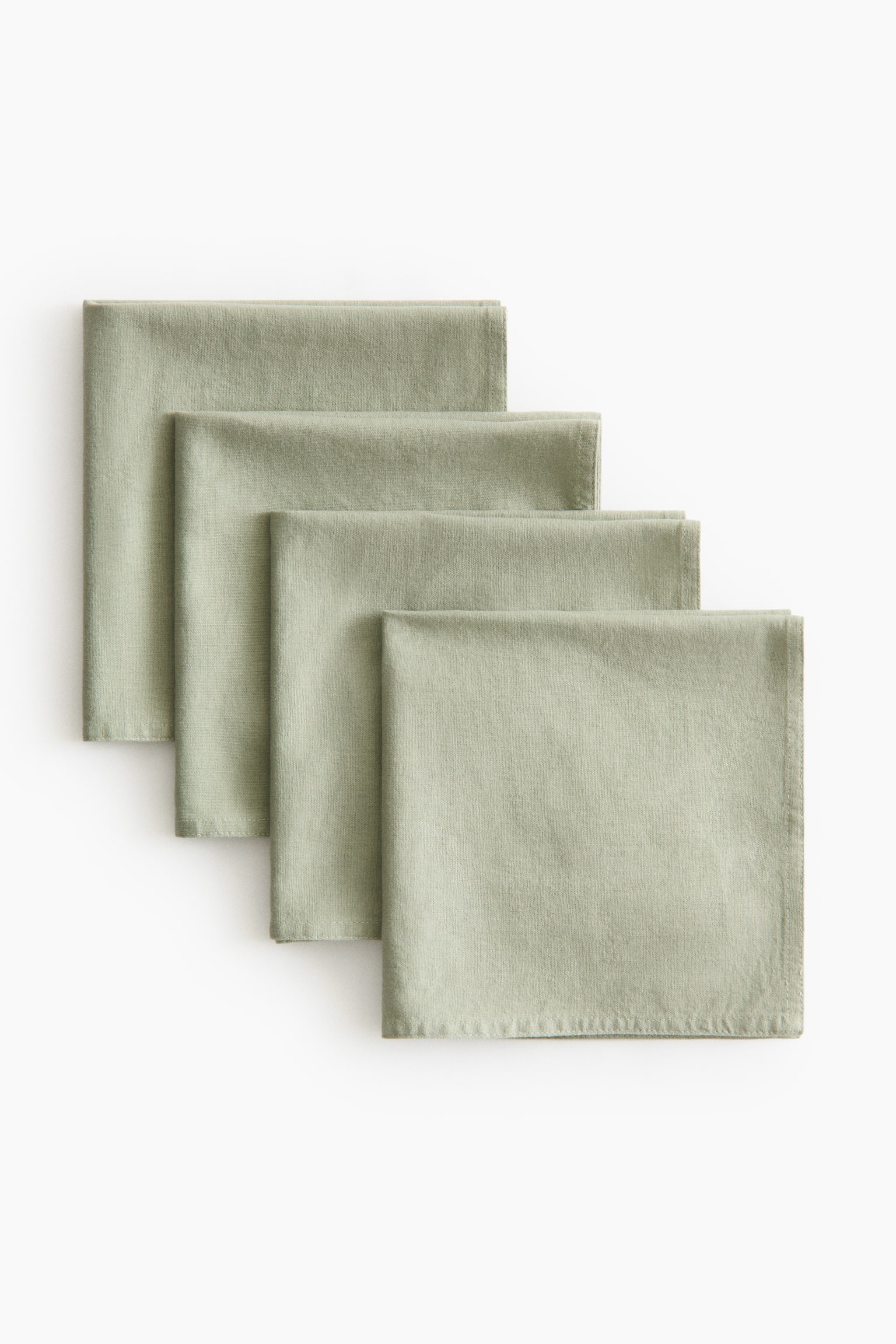 4-pack linen-blend napkins - Light green/Khaki green/Mole/Yellow/Beige - 4