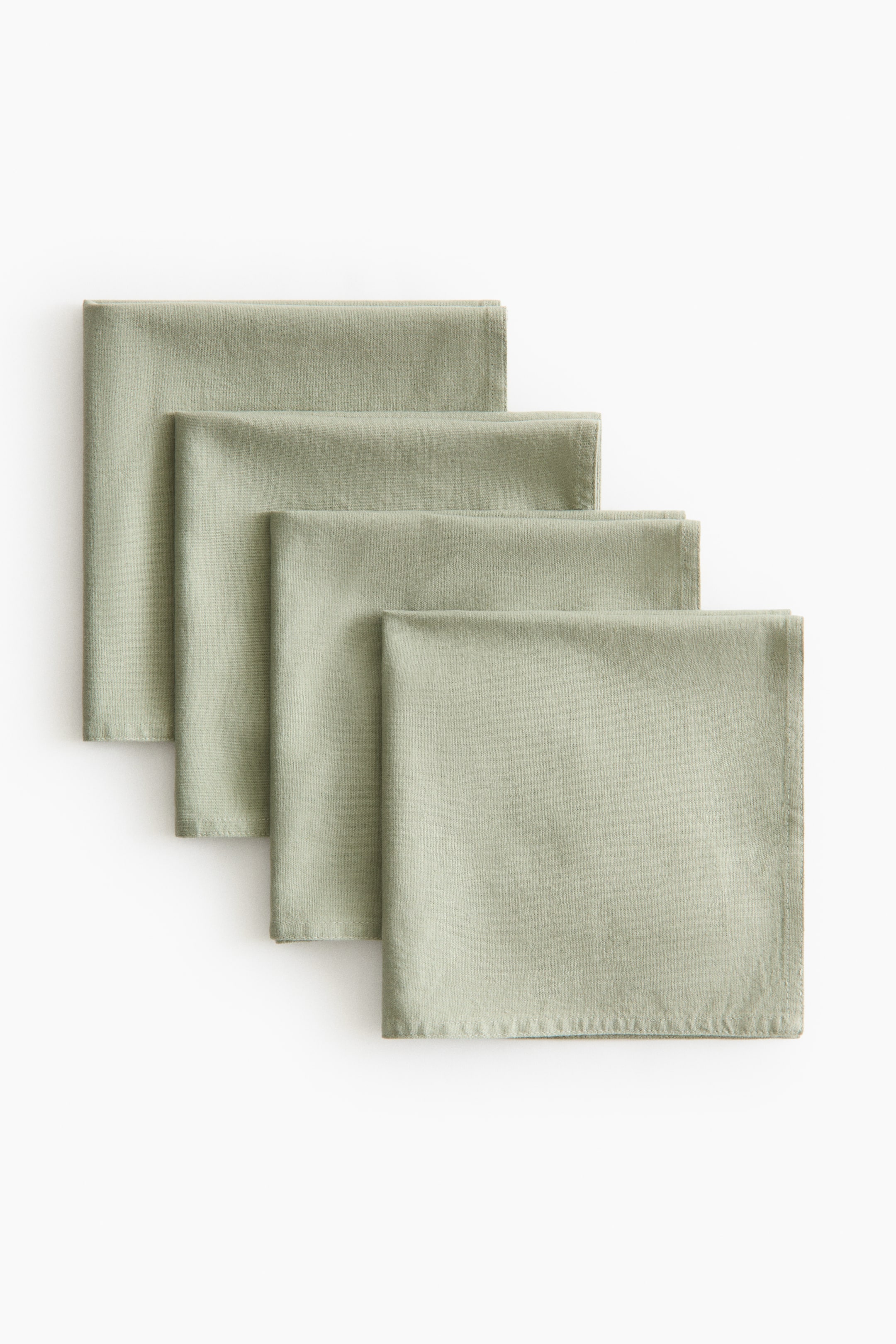 拡大画像を表示: リネンブレンドナプキン 4枚セット - ライトグリーン - Home All | H&M JP 2