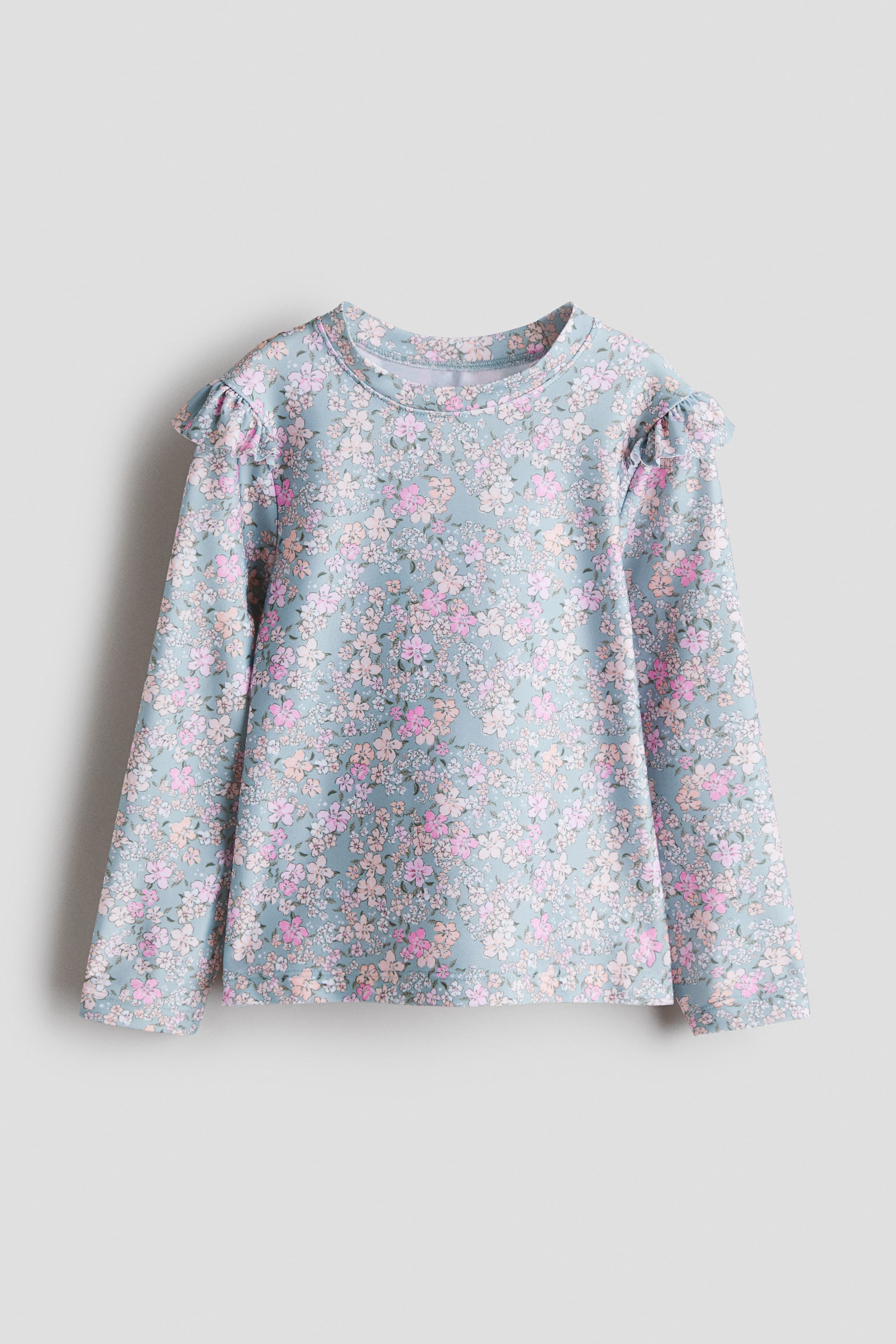 Agrandir l'image: Top de bain volanté UPF 50 - Turquoise clair/fleuri - ENFANT | H&M CH 1