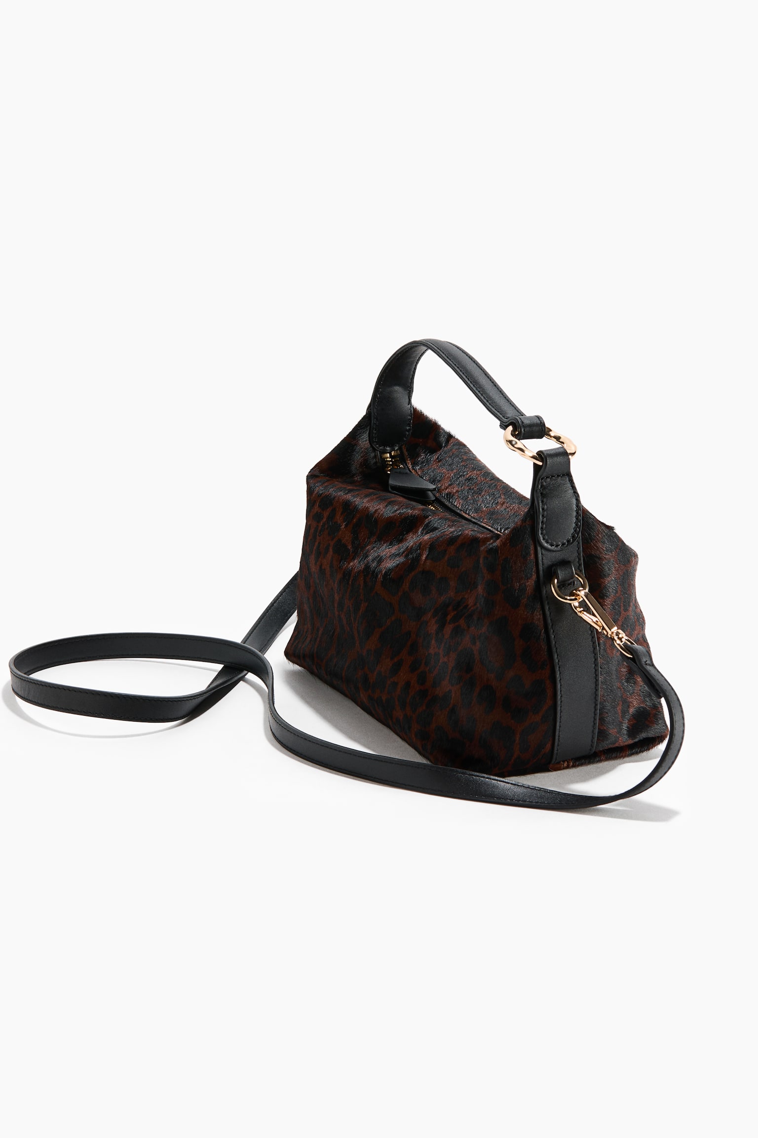 Женская сумка H&M Leather Crossbody, цвет: Коричневый / Искусственный леопардовый — фото 5