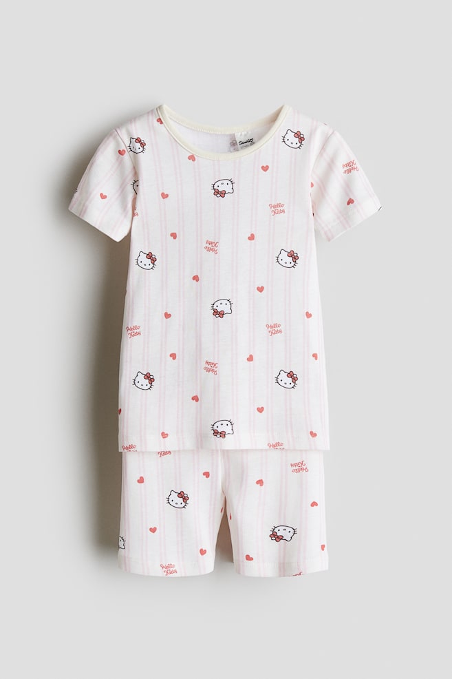 Snug Fit Printed Jersey Pajamas - White/Hello Kitty/Light blue/Bluey/Light pink/Lilo & Stitch/Light yellow/Squishmallows/White/Disney Princesses/Light blue/Frozen/Pink/Minnie Mouse - 1