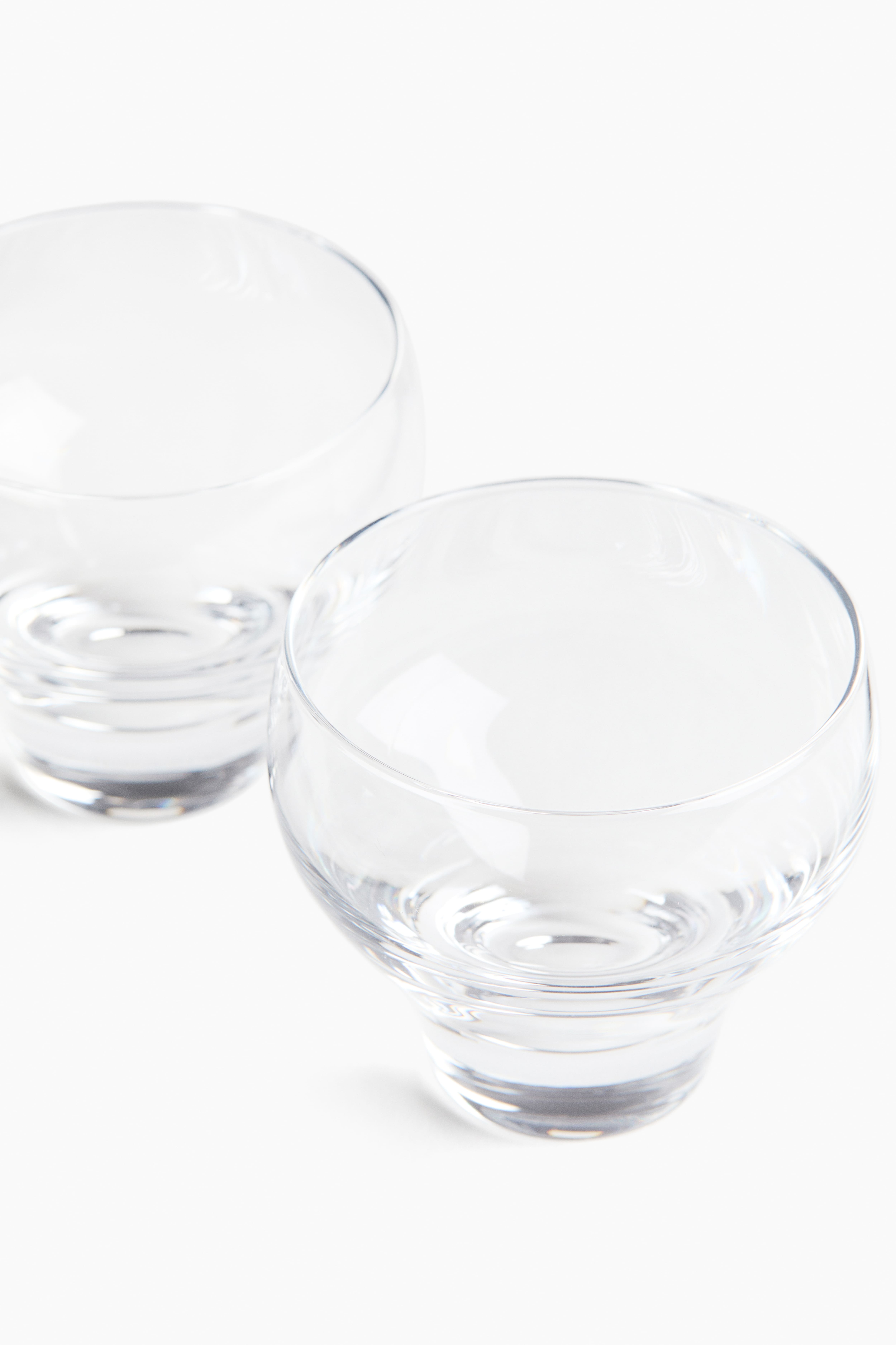 Lot de 2 verres à fond plat soufflés à la bouche