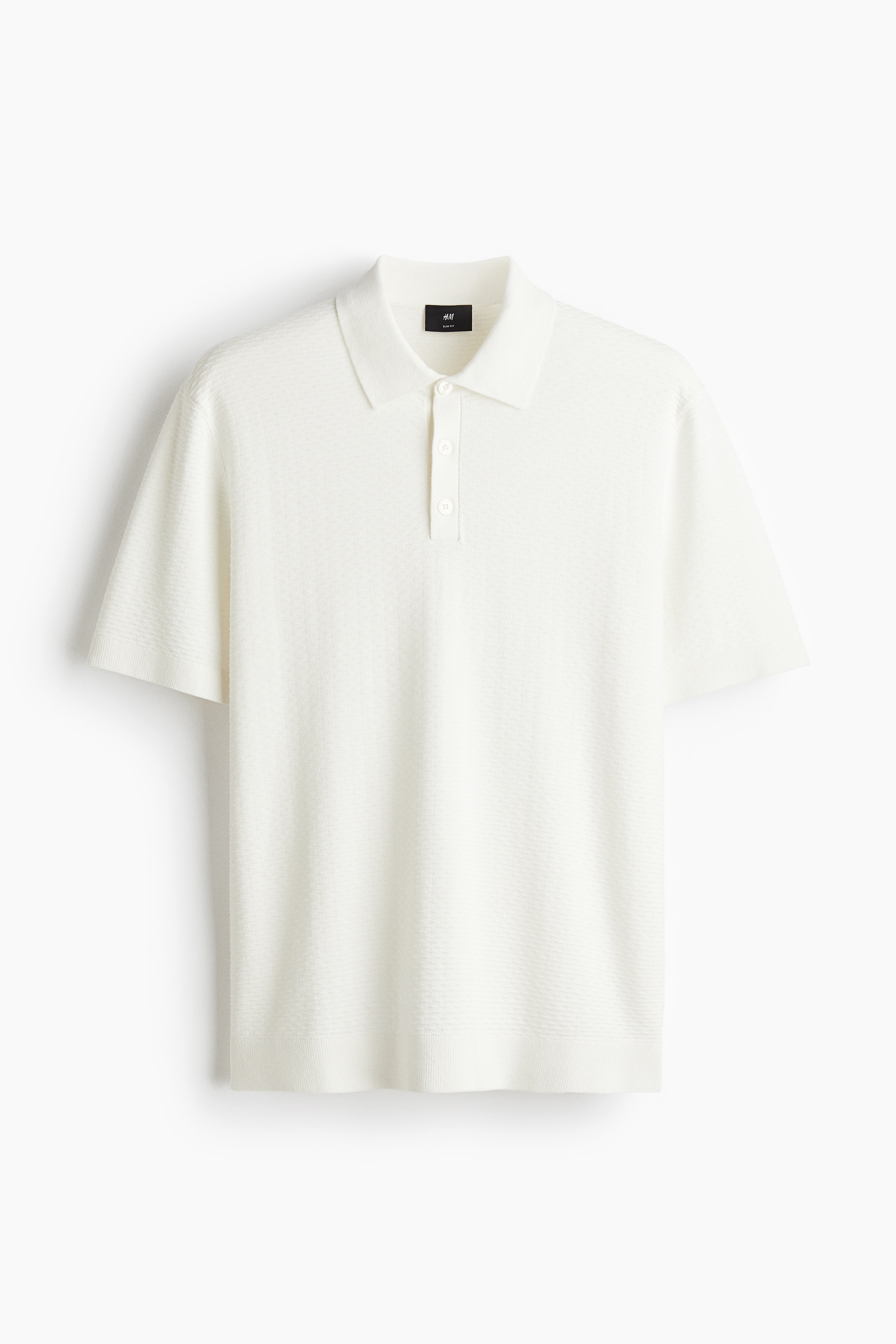 Reljefna polo majica Slim Fit - Bela/Plava/Crna
