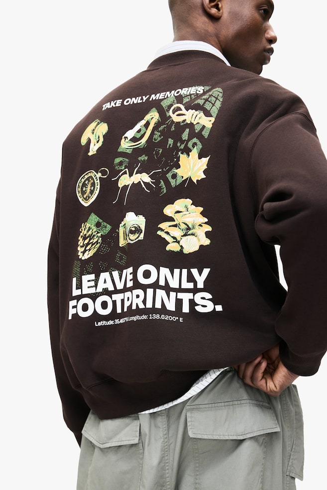 Loose-Fit Printed Sweatshirt - Brown/Dusty pink/Obscura Institute - 6