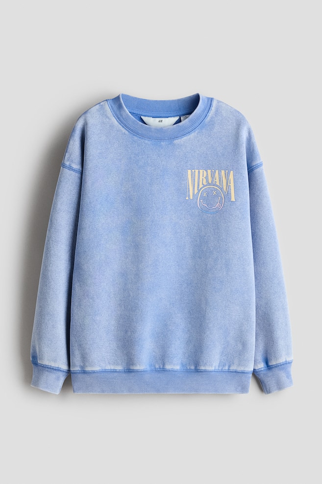 Oversized print-motif sweatshirt - Blue/Nirvana/White/Snoopy/Dark grey/KPop Demon Hunters/Light green/SmileyWorld® - 1