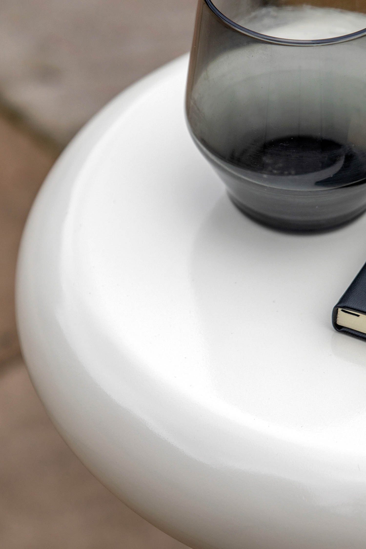 Reinforced Concrete Side Table - Cream/Natural