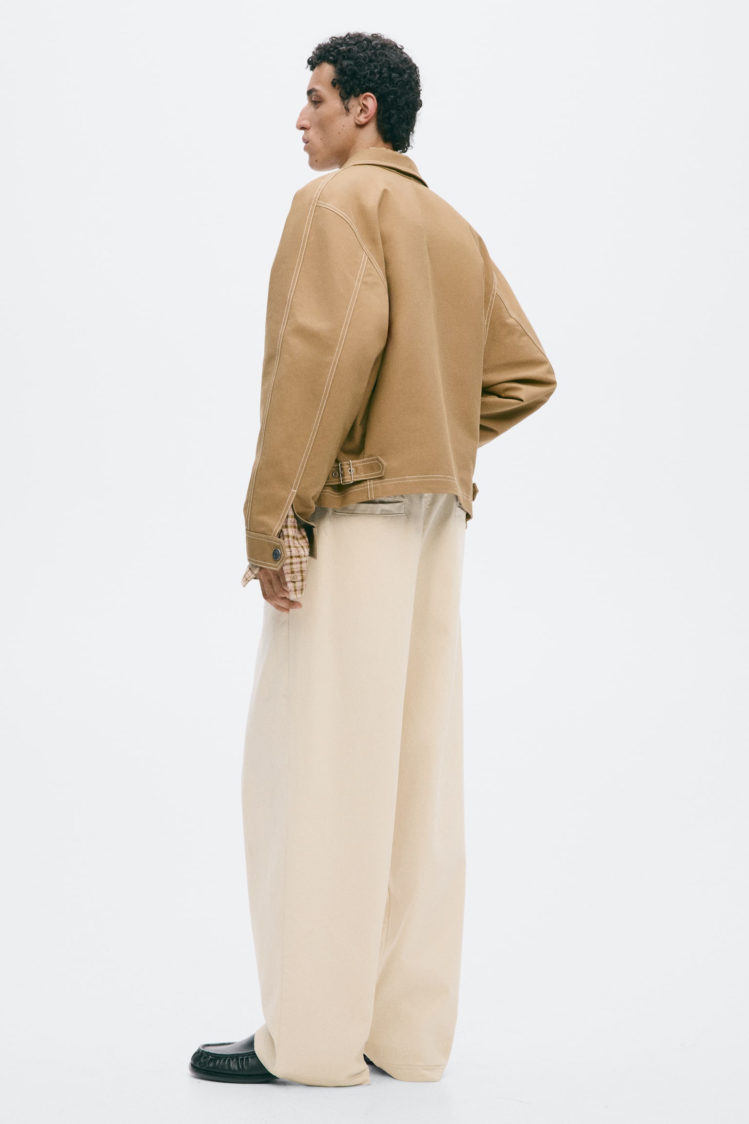 Мужские джинсы H&M Loose-Fit Denim Pants, цвет: Кремовый — фото 4