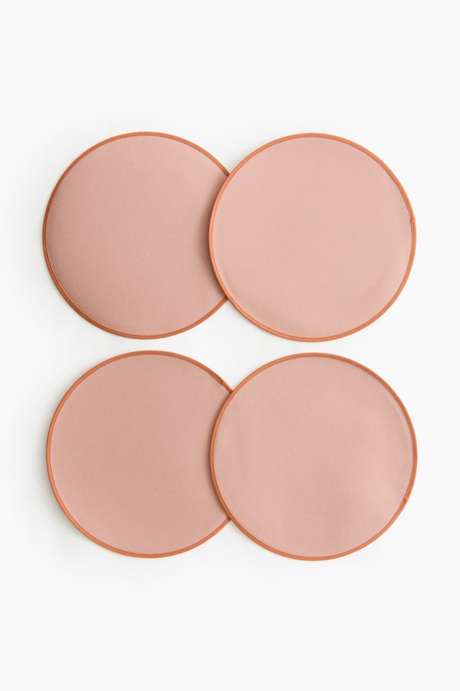 Pack de 4 manteles individuales repelentes al agua - Rosa/Verde caqui claro/Beige claro - 1