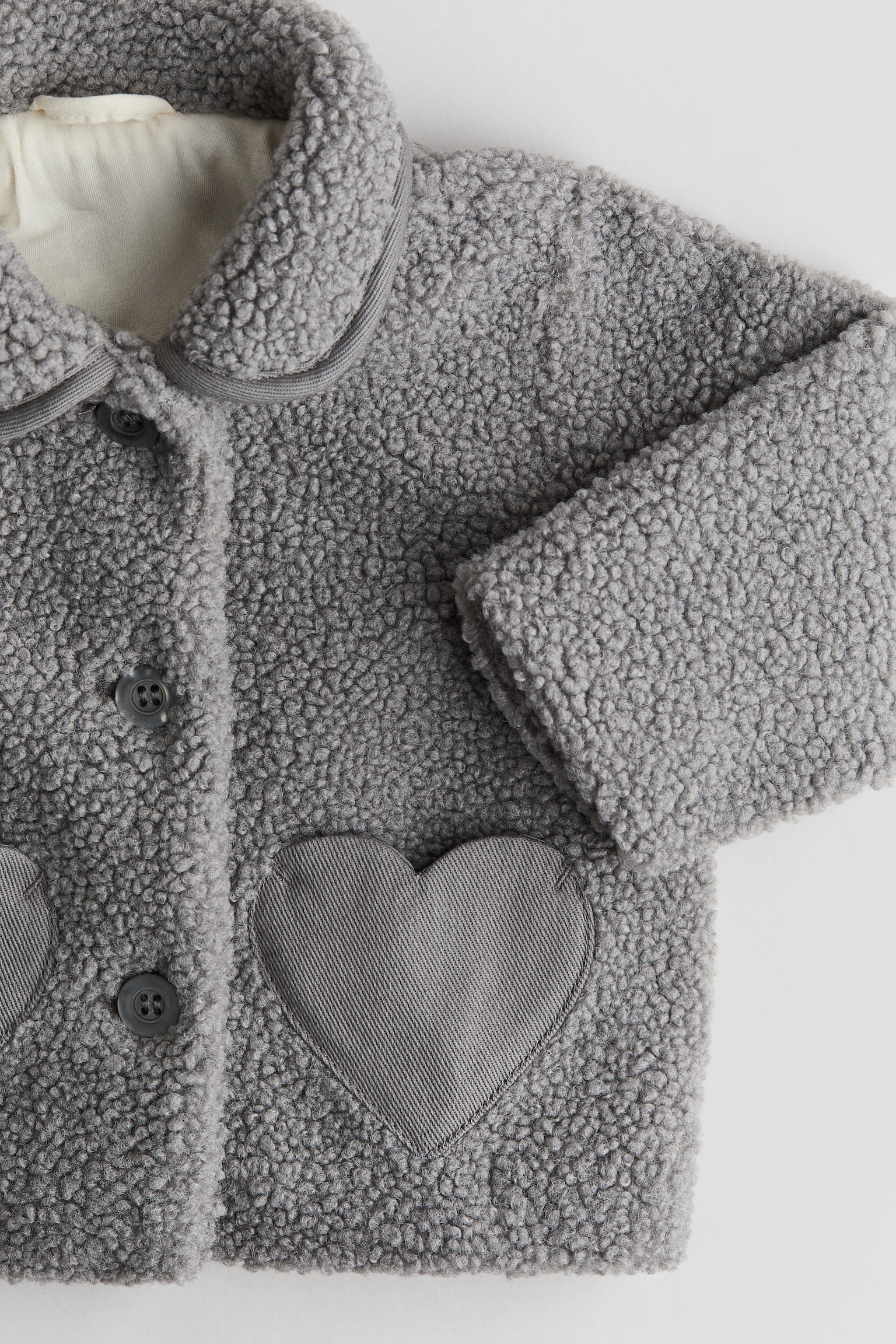 Heart-pocket pile jacket - Grey - 2