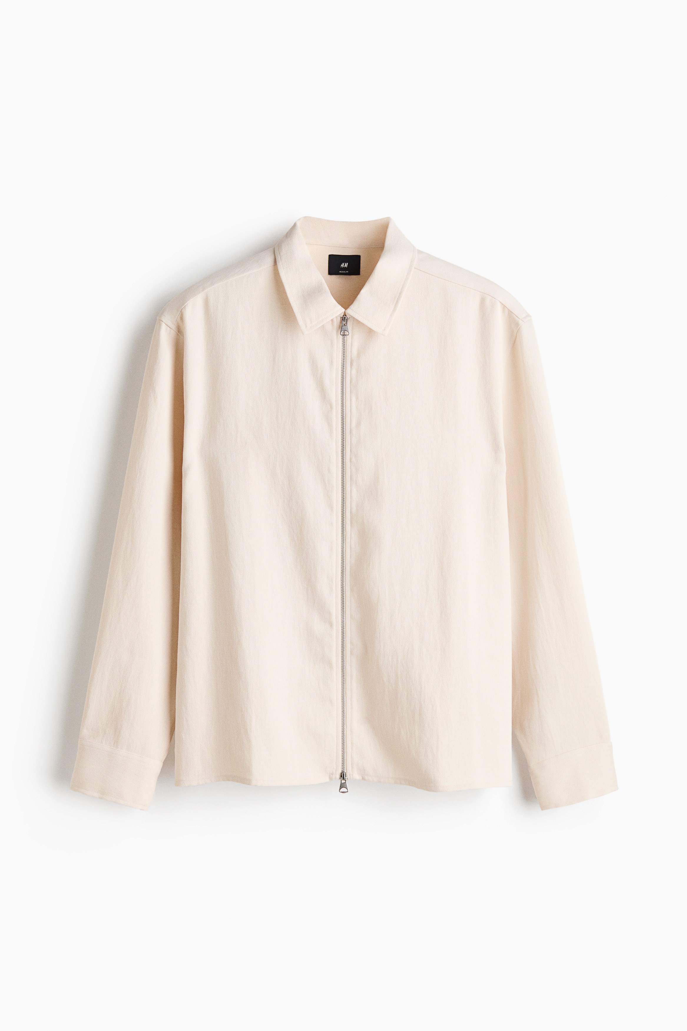 Zip-through overshirt - Cream/Brown/Patterned