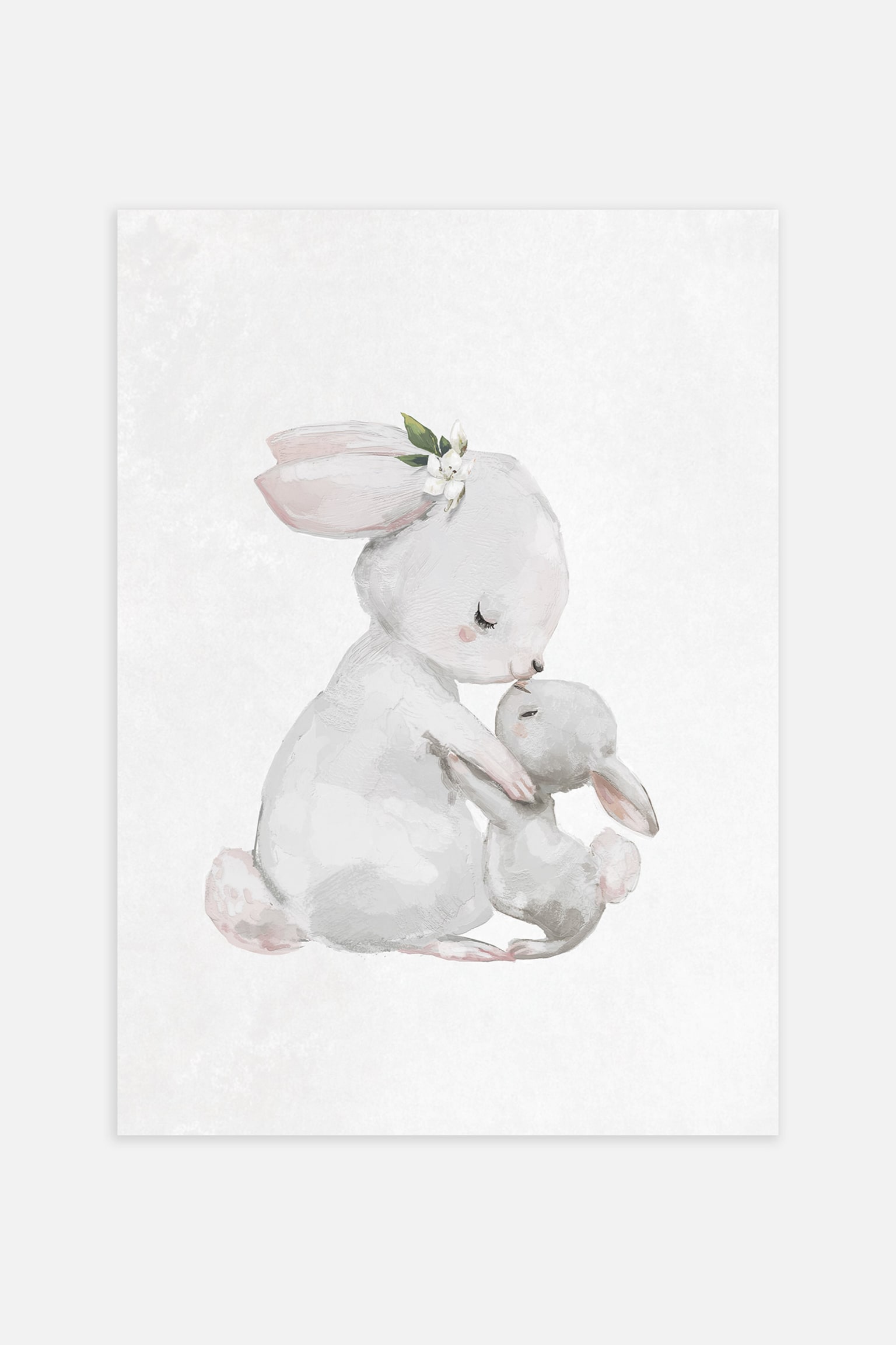 Bunny Love Poster - Gray - 1