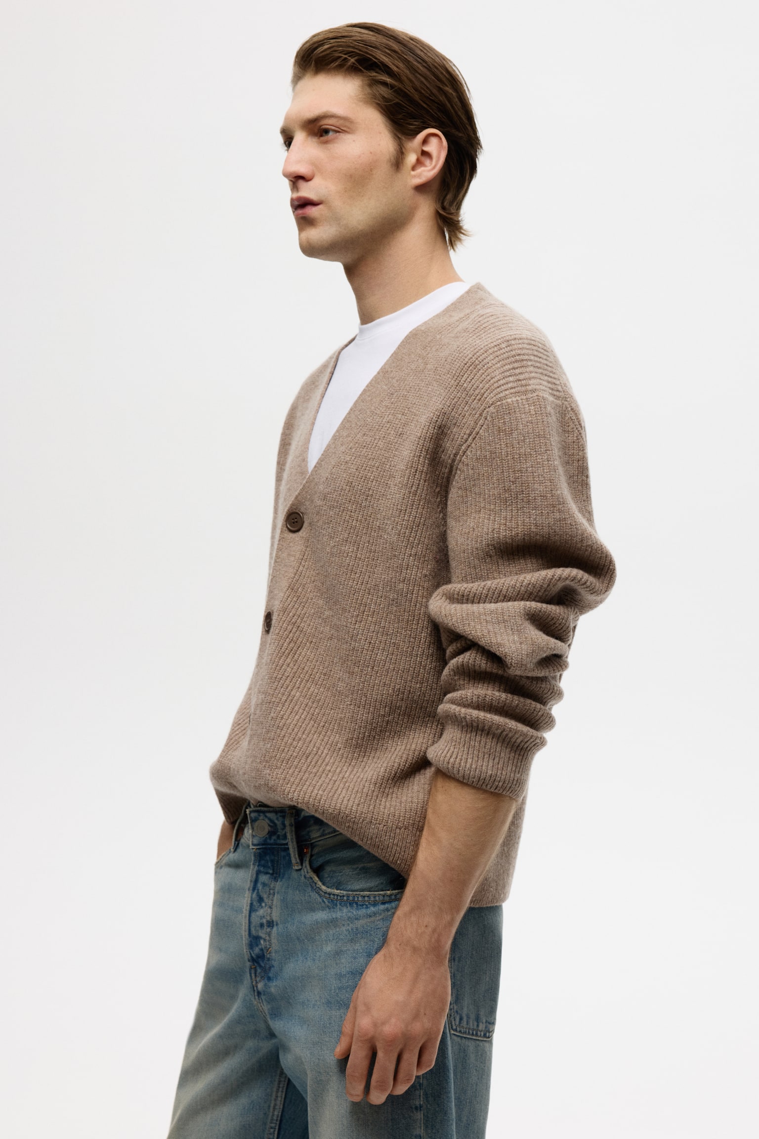 Regular Fit Wool cardigan - Dark beige/Brown/Dark blue/Black/Dark grey/Forest green - 7