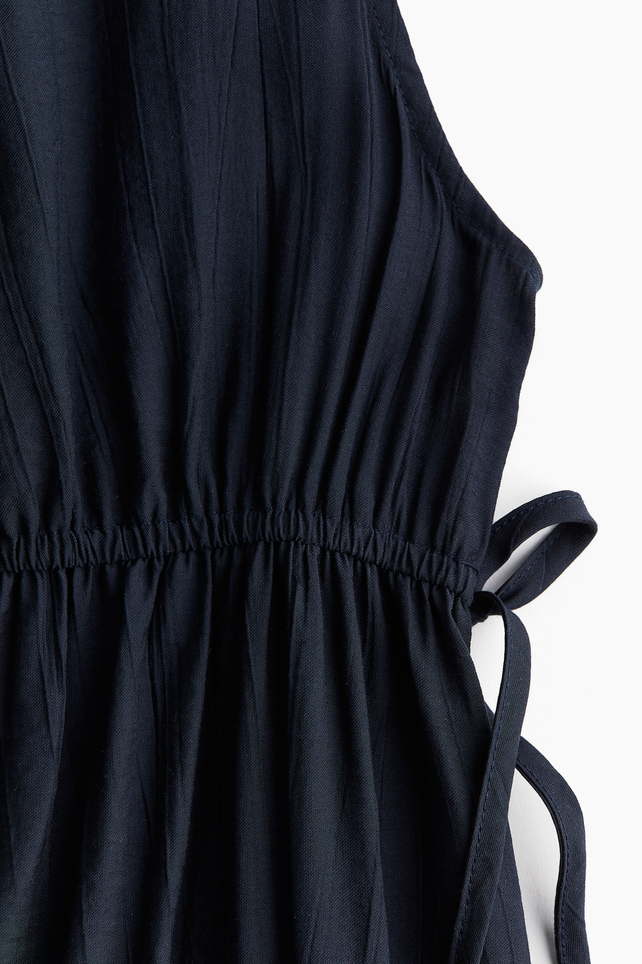 MAMA Pleat-detail Dress - Round Neck - Sleeveless - Navy blue - Ladies ...