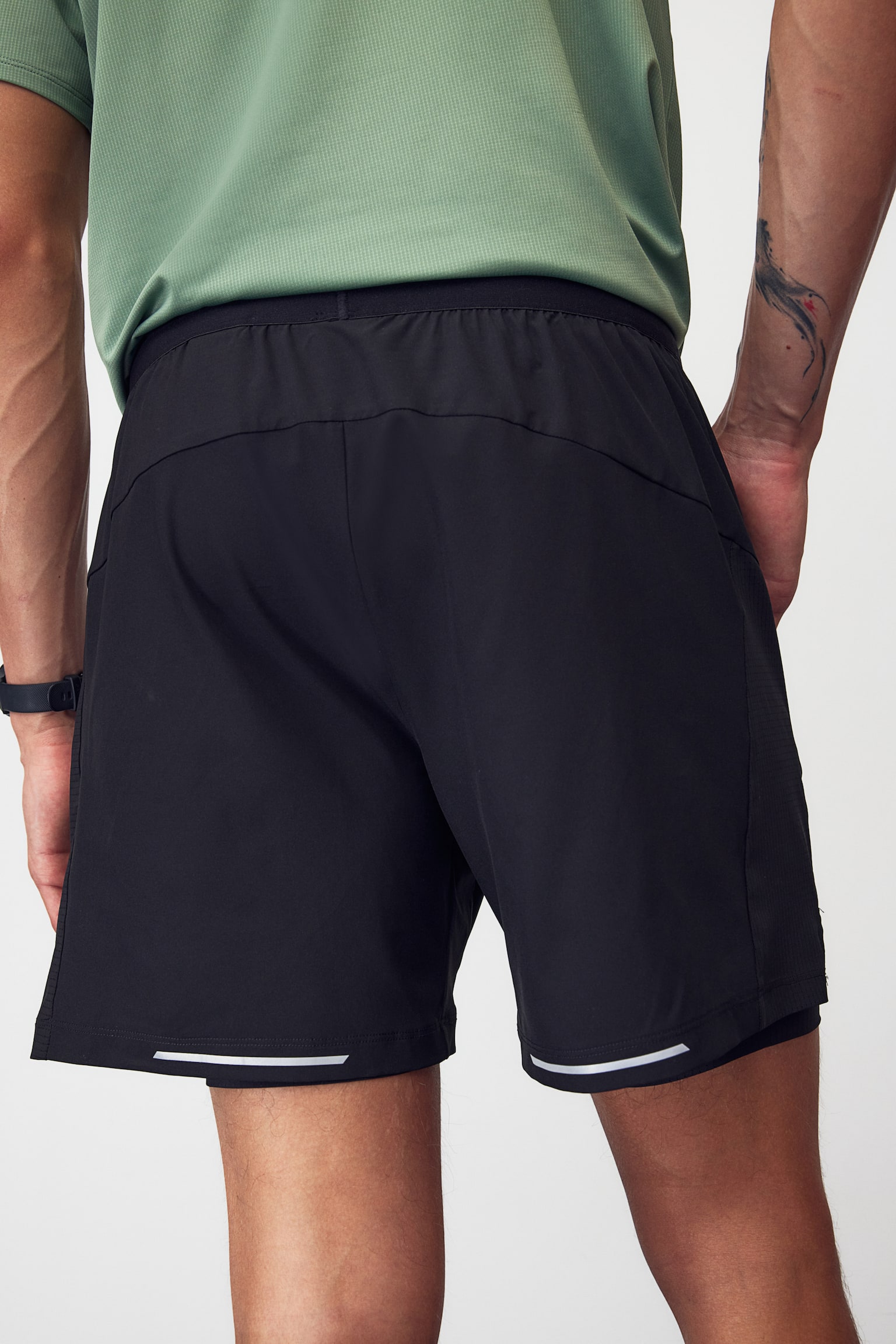 Double-layered running shorts in DryMove™ - Black/Grey - 5