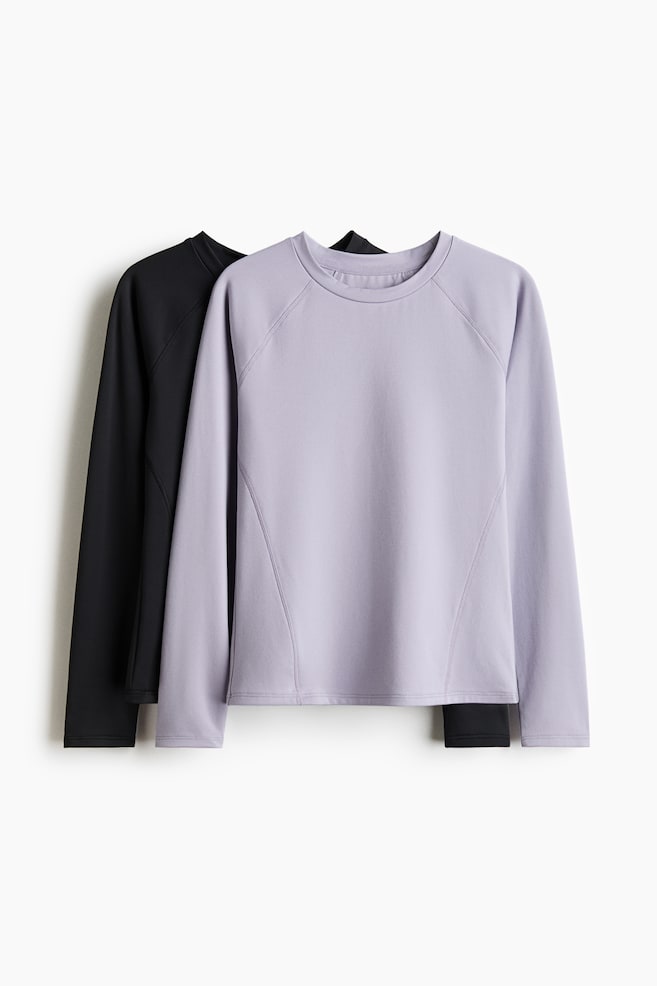 2-Pack Sports Shirts with DryMove™ - Dusty lilac/black - 1