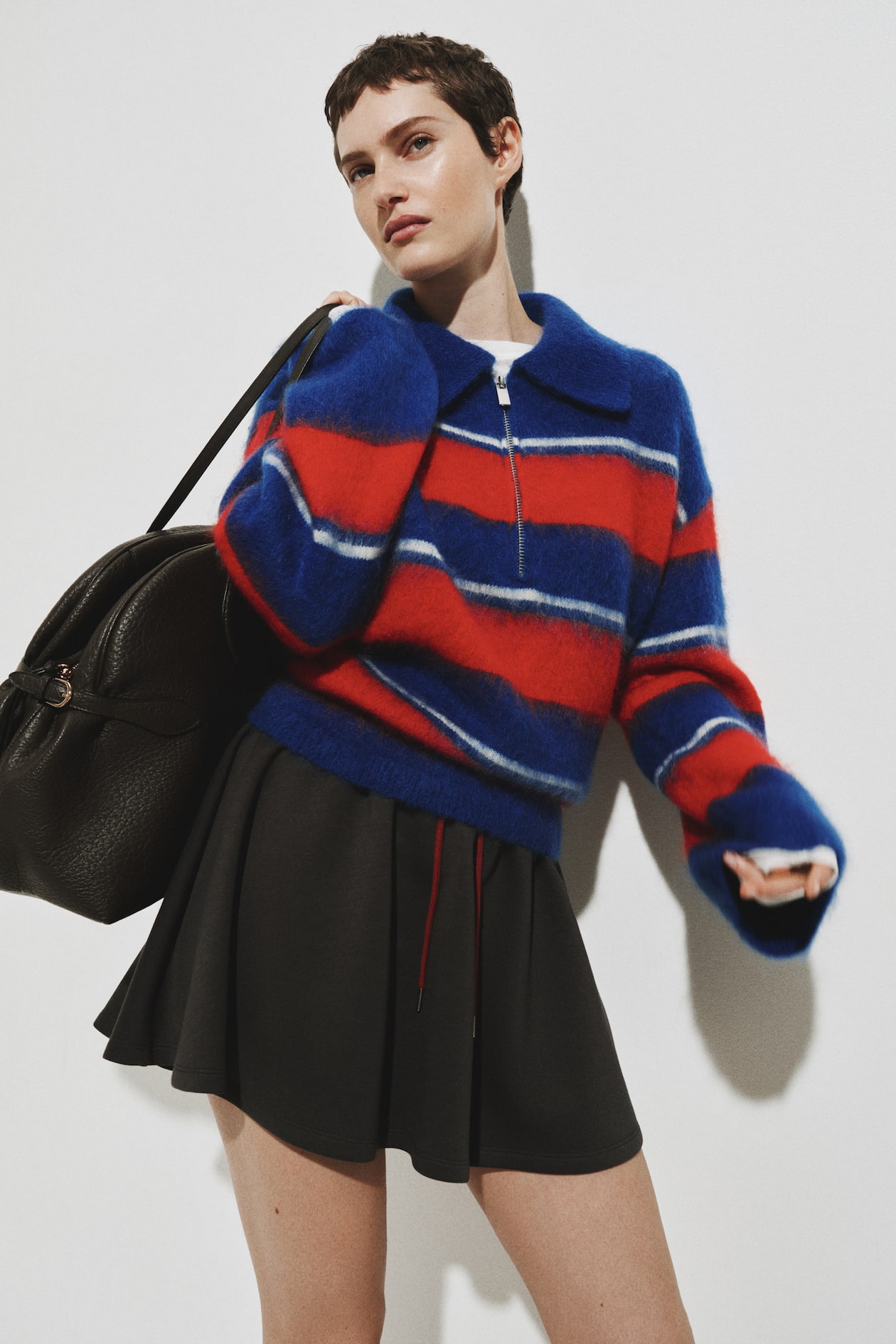 Mohair-Blend Half-Zip Sweater