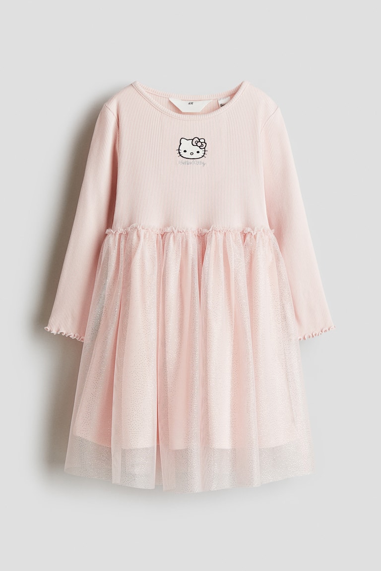 Girls - Light Pink/Hello Kitty Motif-Detail Tulle Dress - Size: 8/10 (8-10Y) - H&M
