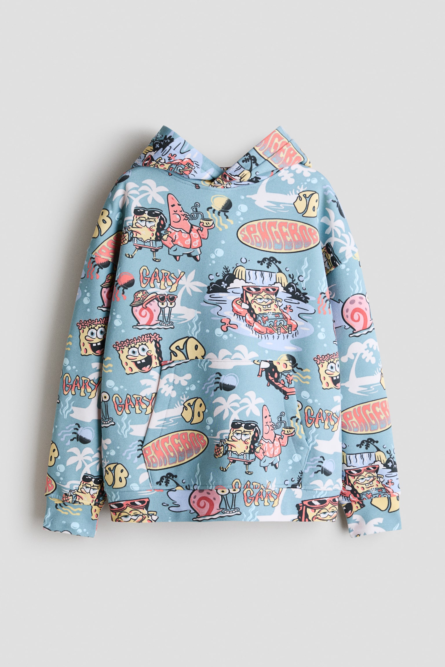 Bluza z kapturem i nadrukiem - Turkusowy/SpongeBob/Turkusowy/SmileyWorld®