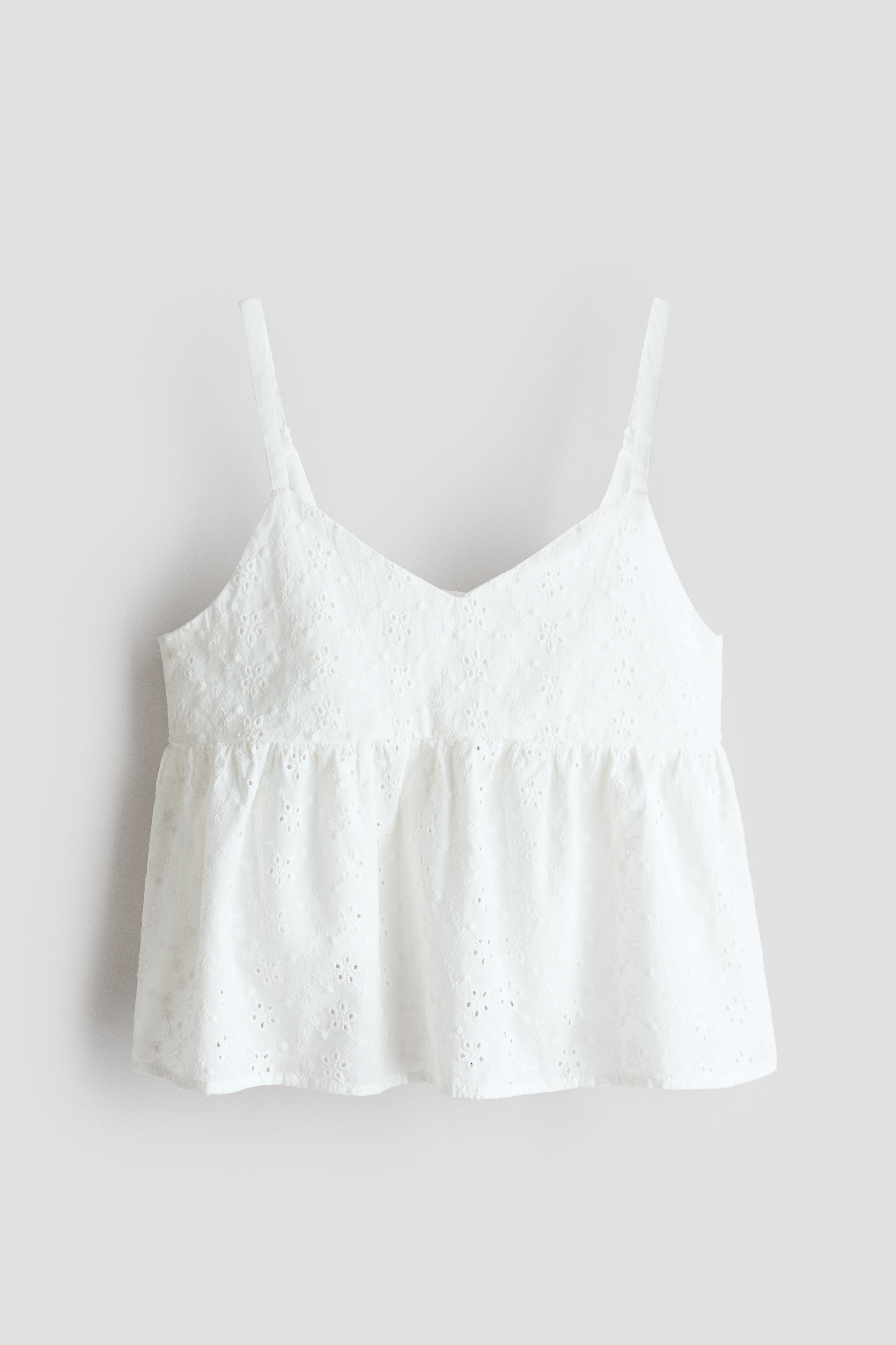 Peplum strappy top - White/White/Blue floral