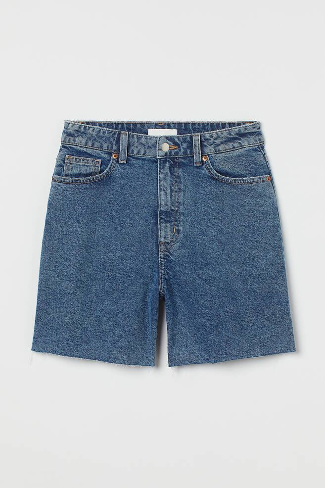 Mom High Denim Shorts - Denim blue