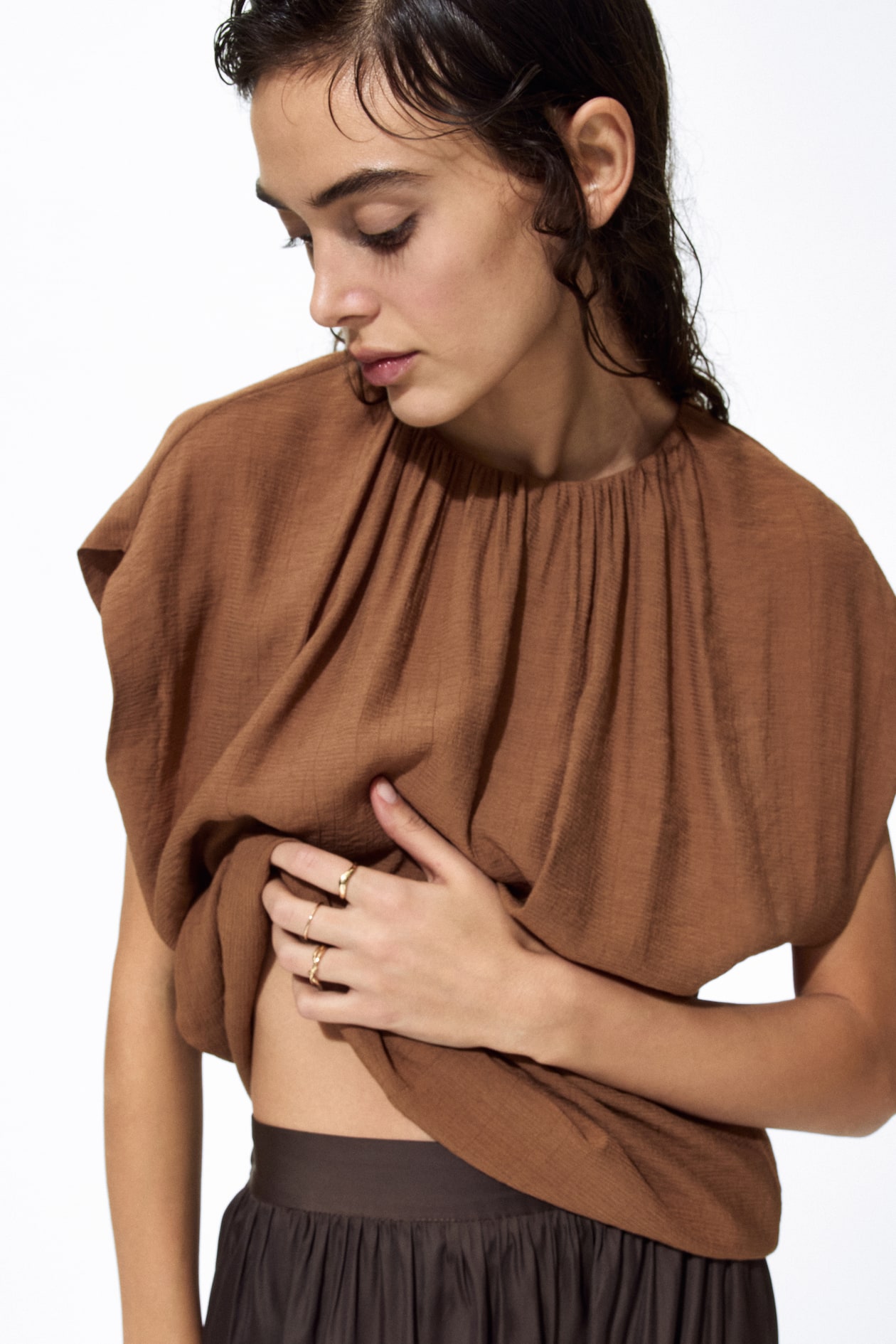 Oversized Gathered Blouse - image 2