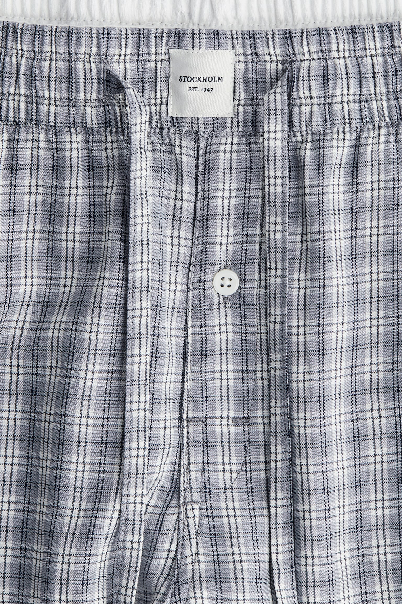 Lyocell-blend pyjama bottoms - Light grey/Checked/Dark grey/Checked - 3