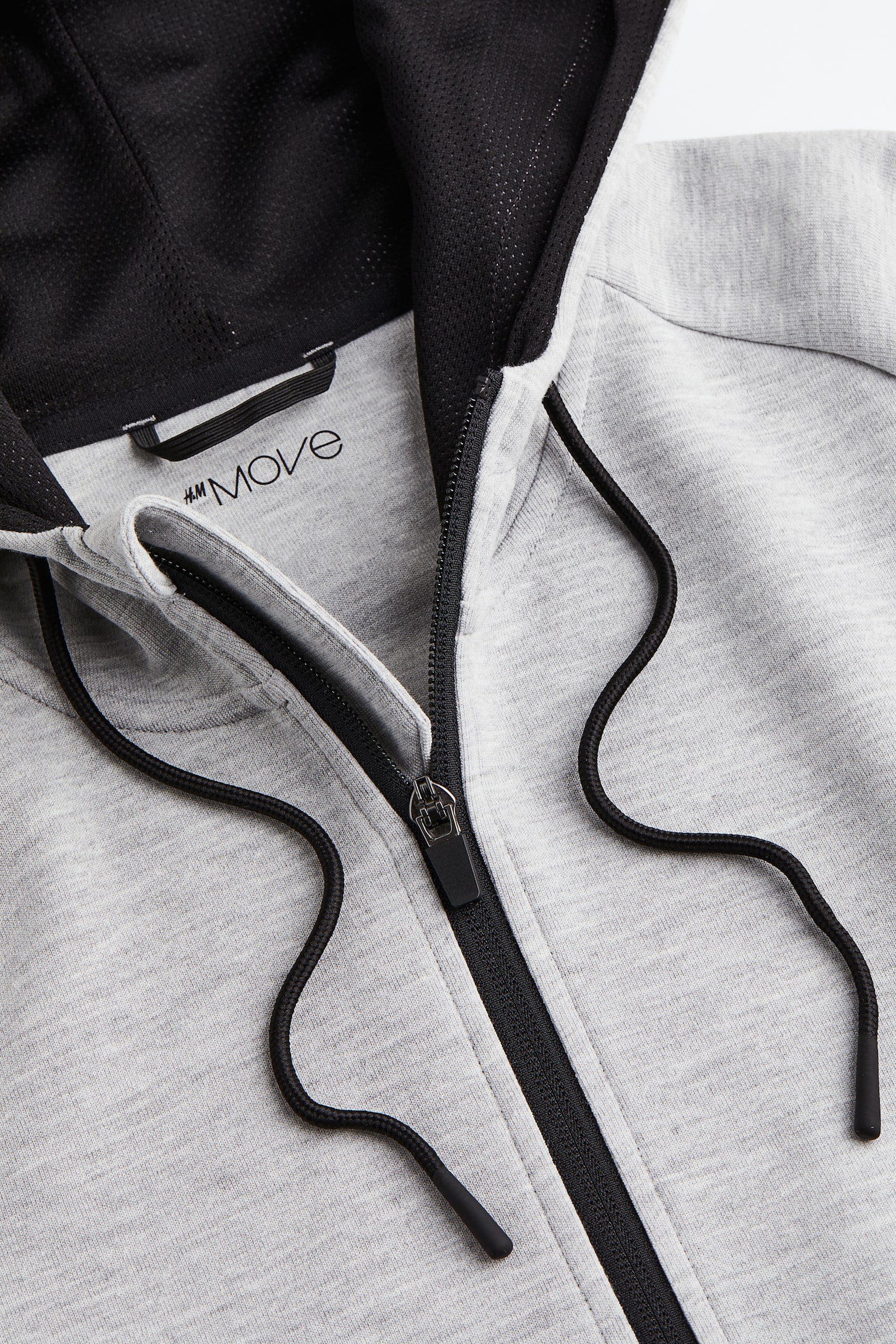 DryMove™ Activewear Hoodie - Light grey marle/Navy blue/Black - 2