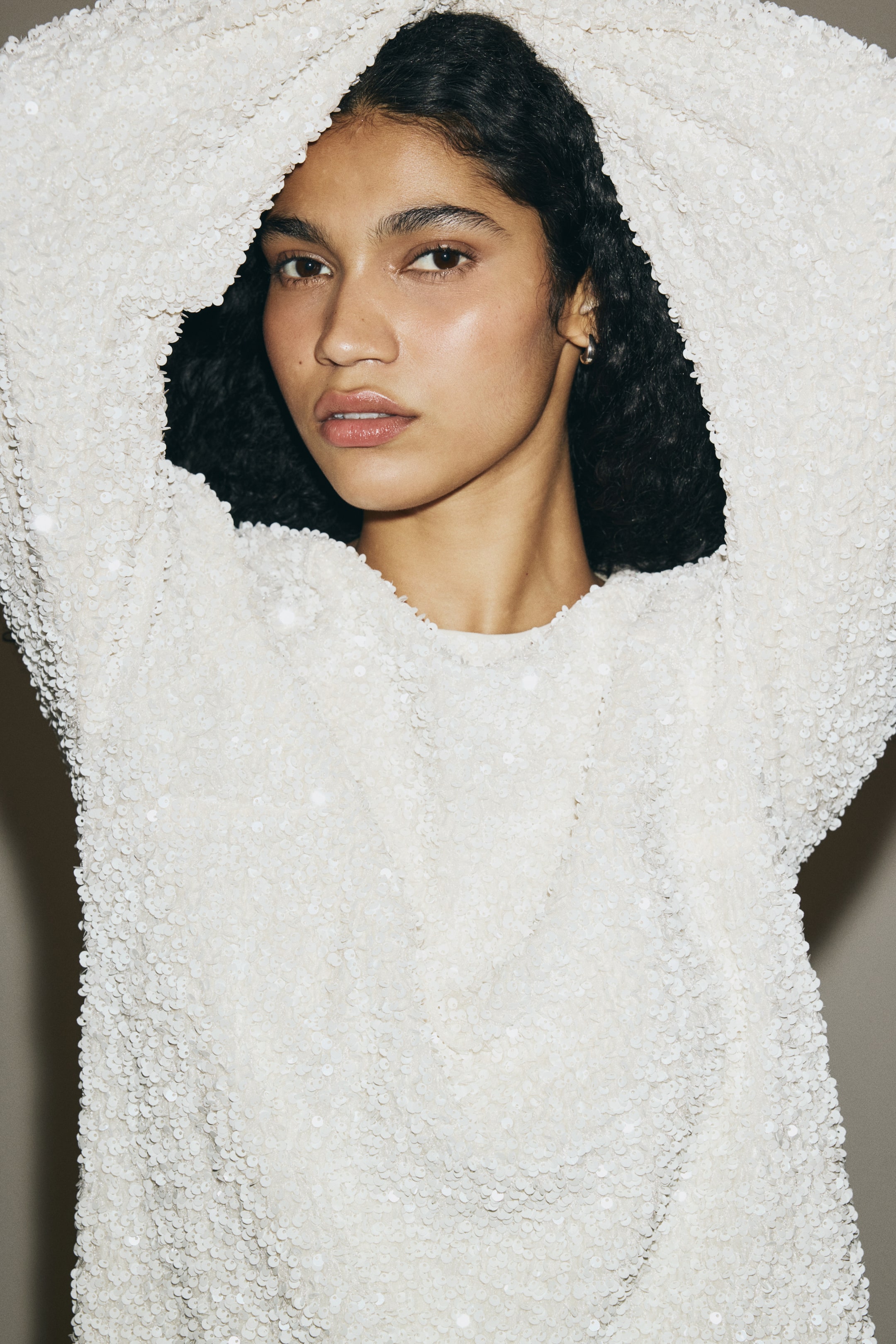 Προβολή μεγαλύτερης εικόνας: Μίνι φόρεμα με πούλιες - Λευκό - Ladies | H&M GR 1