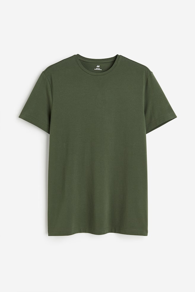 5-pack Slim Fit T-shirts - Khaki green/White/White/Black/Grey/Beige/Green/dc - 3
