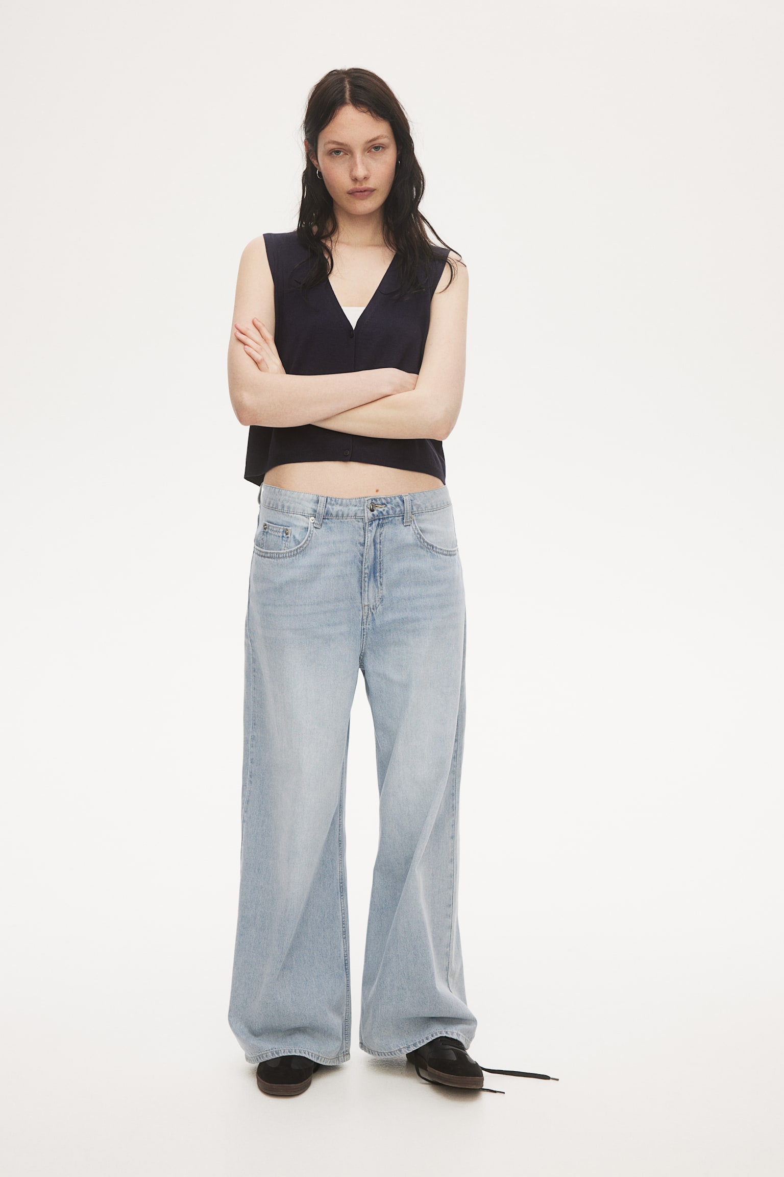 Baggy Wide Low Jeans - Pale denim blue/Light denim blue/Light grey/Light denim blue - 1