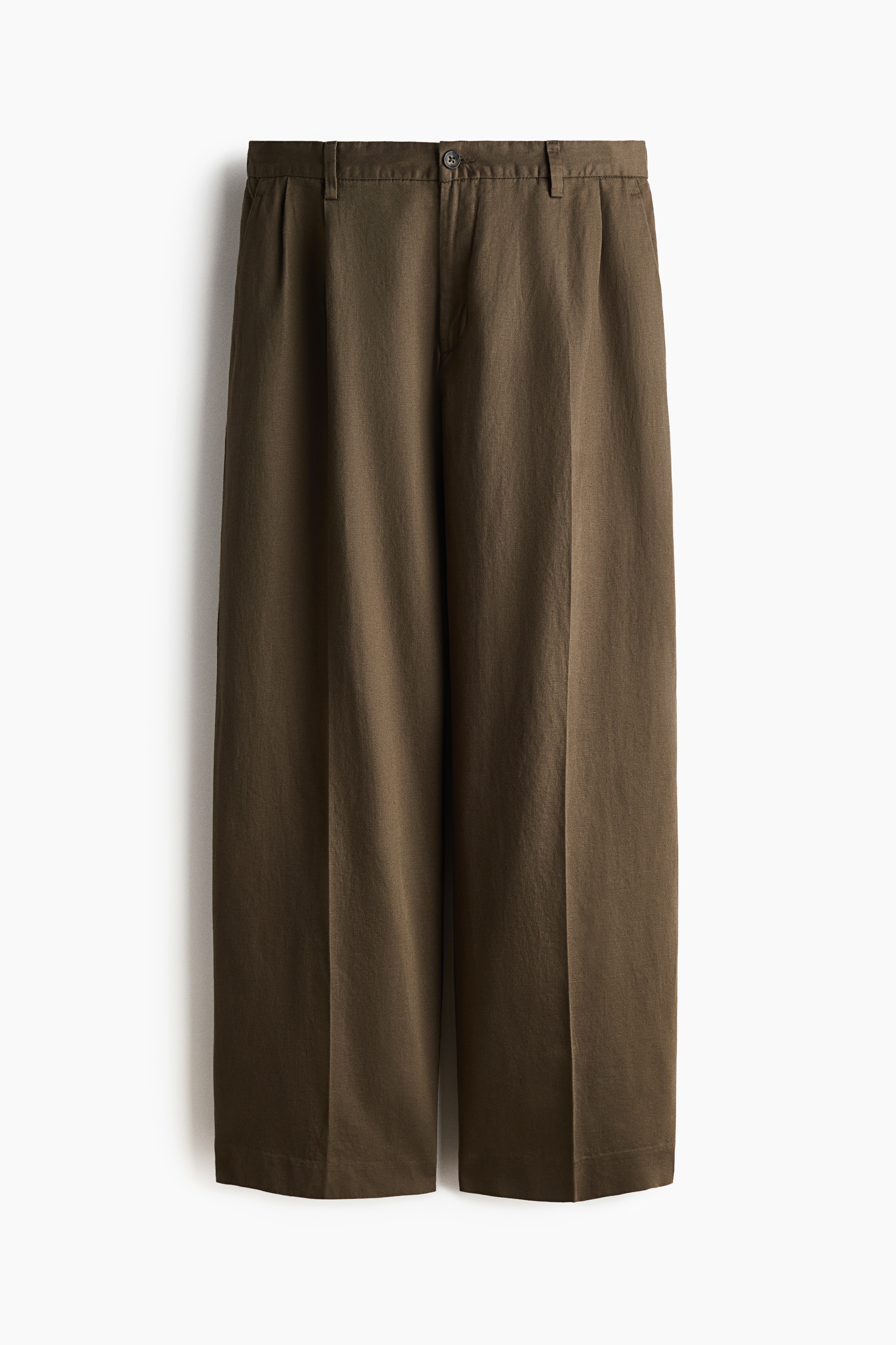 Loose-Fit Linen-Blend Pants - Dark taupe/Black/Cream/Dark brown