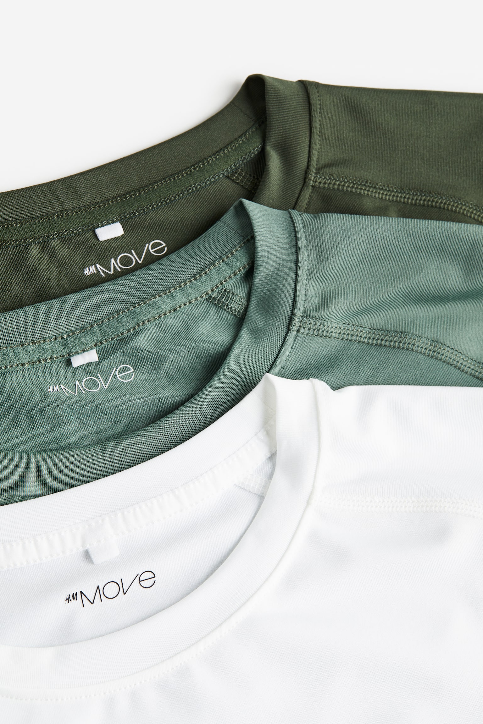 3-pack Activewear Tees in DryMove™ - Sage green/Dark green/White/Dark khaki green/Navy blue/White/Black/Grey marl/Dark blue/White/Khaki green/Tie dye - 2