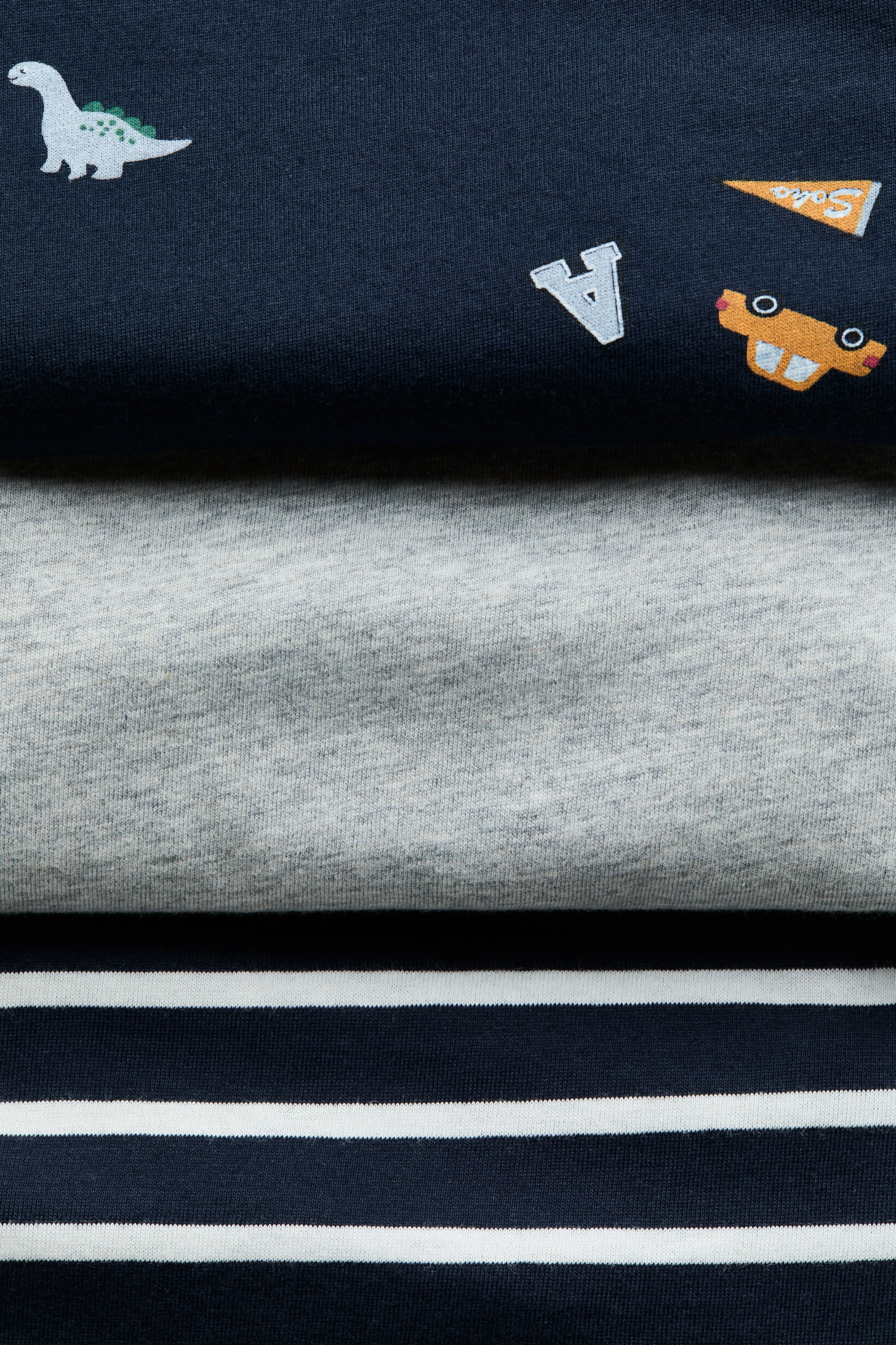 3-Pack Long-Sleeved Cotton T-Shirts