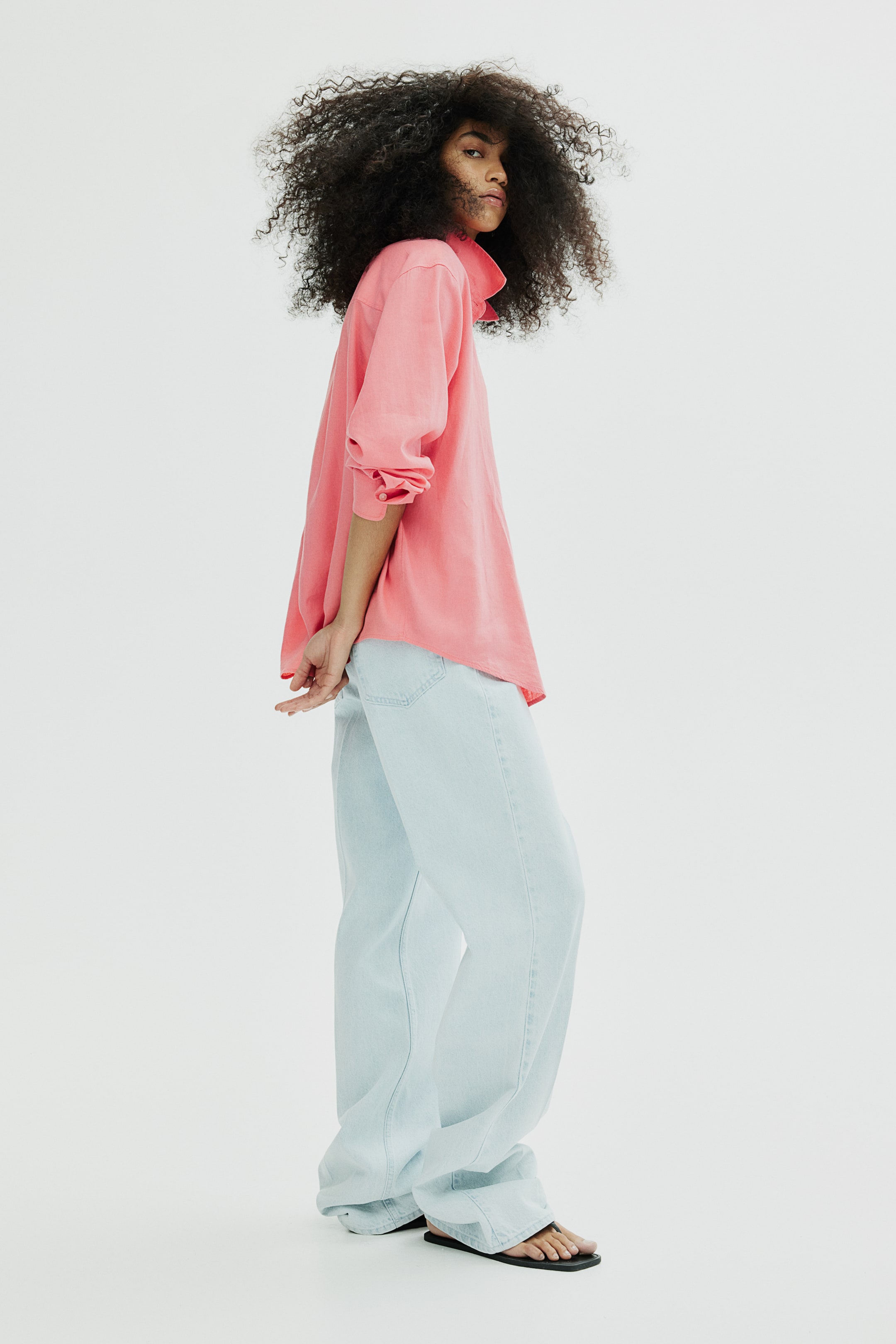 Linen-blend Shirt - Pink - Ladies | H&M US