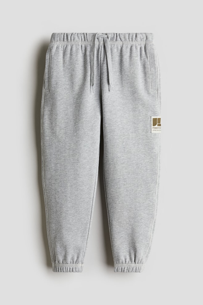 Cotton joggers - Light grey/Dark dusty blue/Light grey marl - 1
